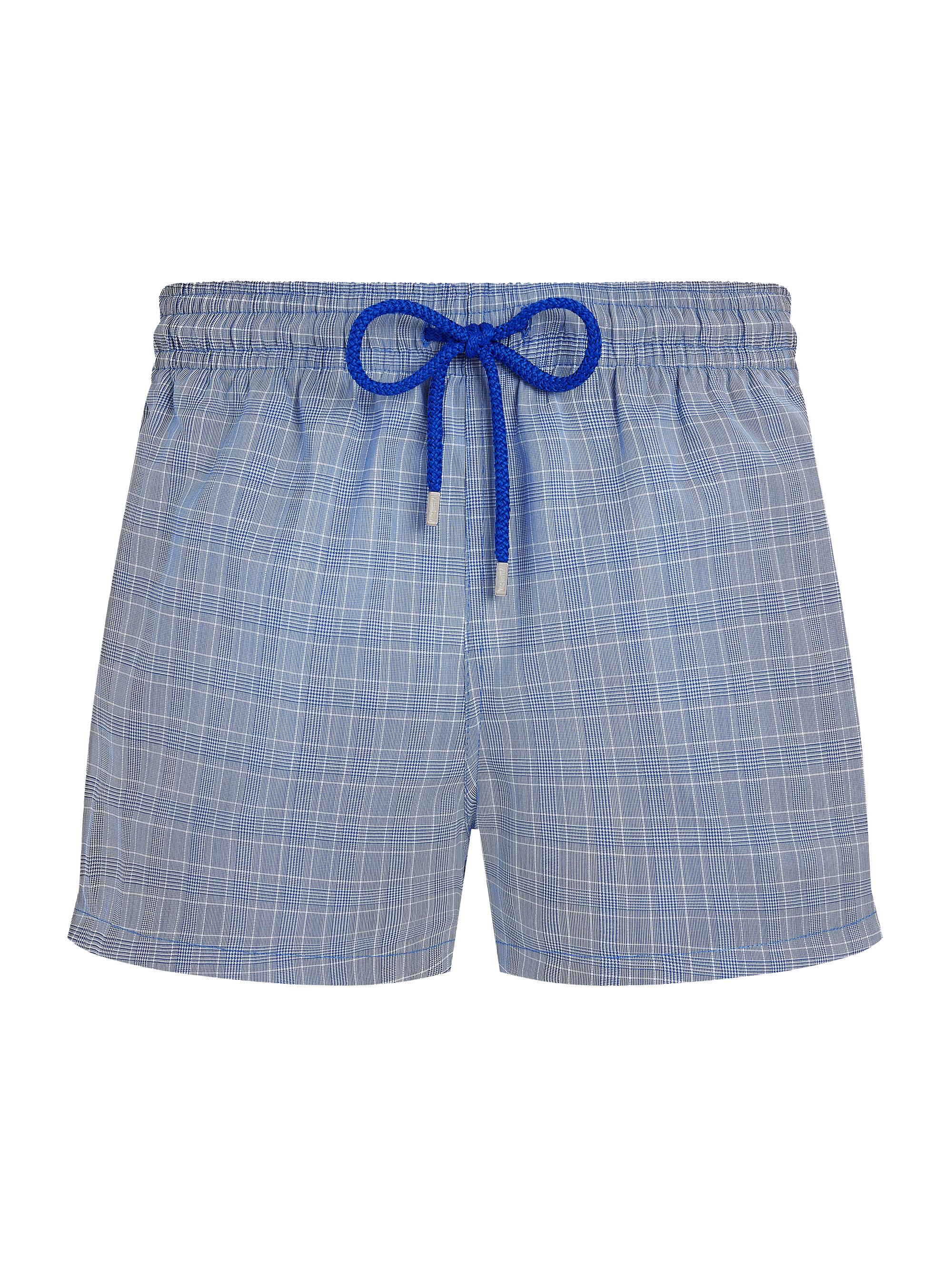 Vilebrequin Men's Prince of Wales Check Ultrafine Wool Swim Shorts - Royal Sky