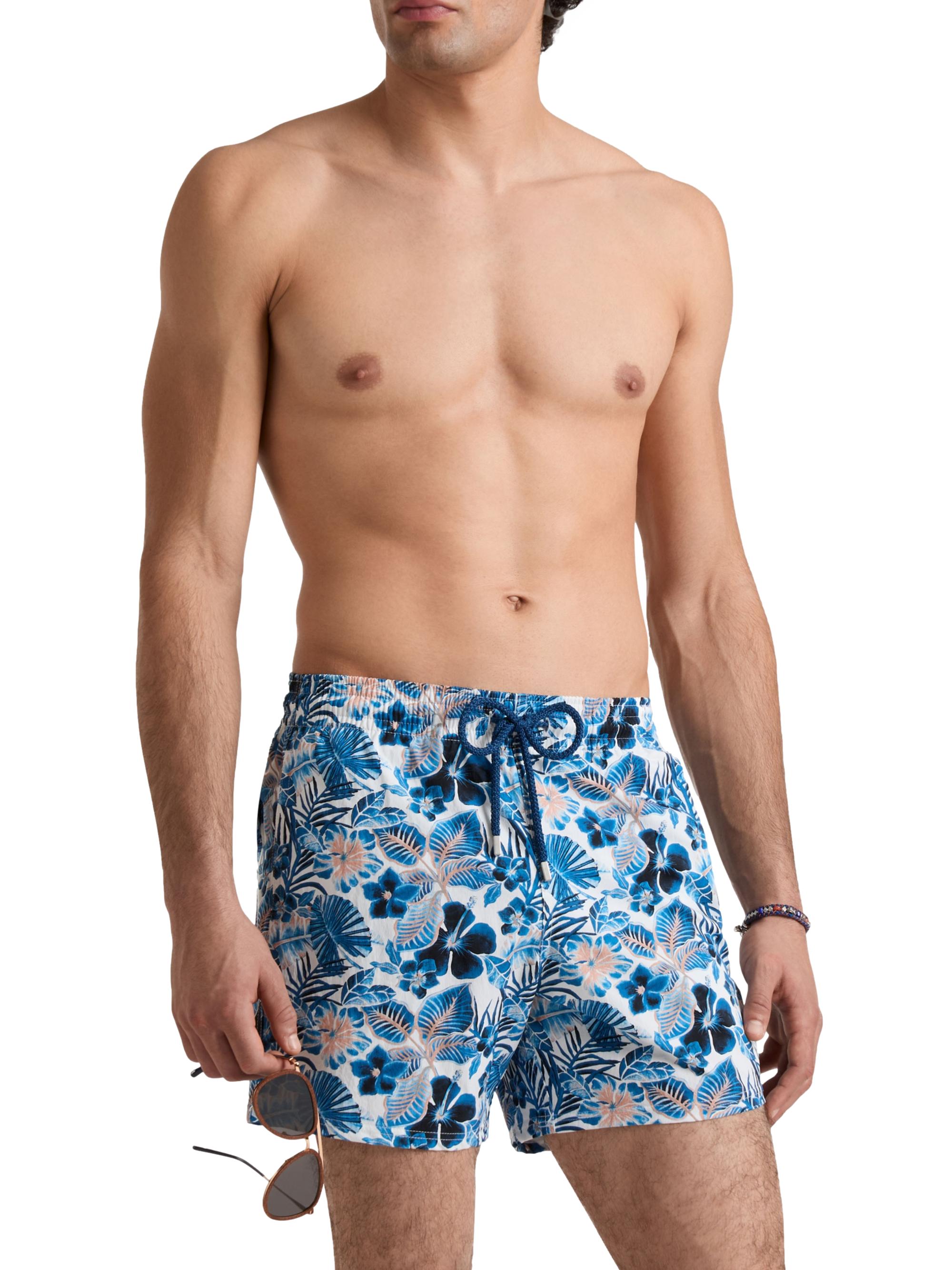 Vilebrequin Men's Island Flowers Stretch Swim Shorts - White