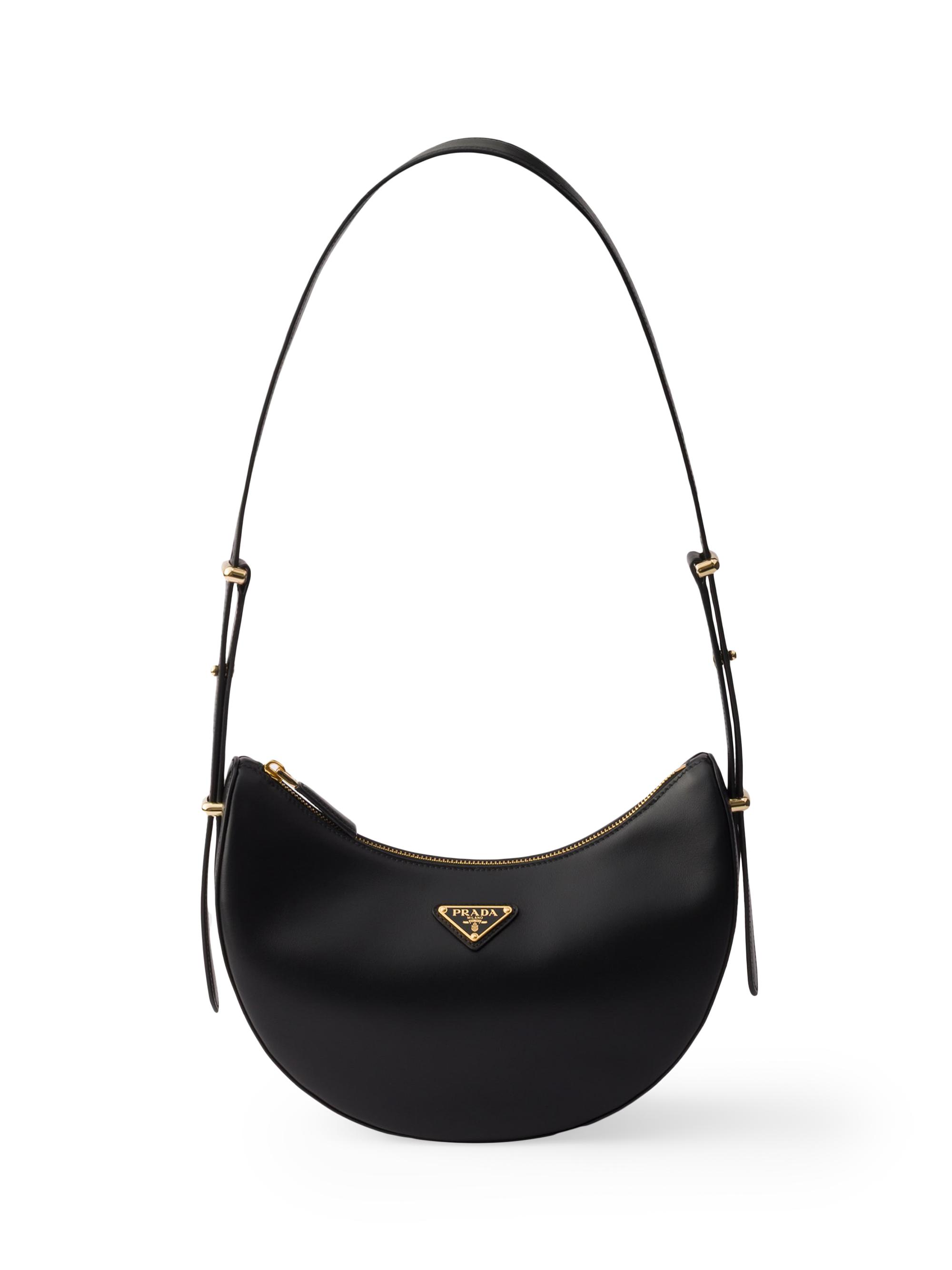 Prada Women's Arqué  Leather Shoulder Bag - Black