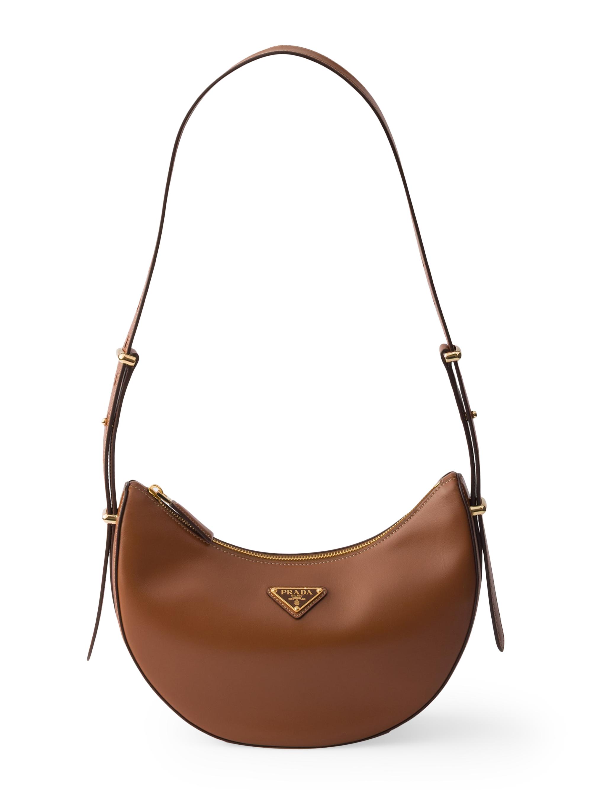 Prada Women's Arqué  Leather Shoulder Bag - Brown