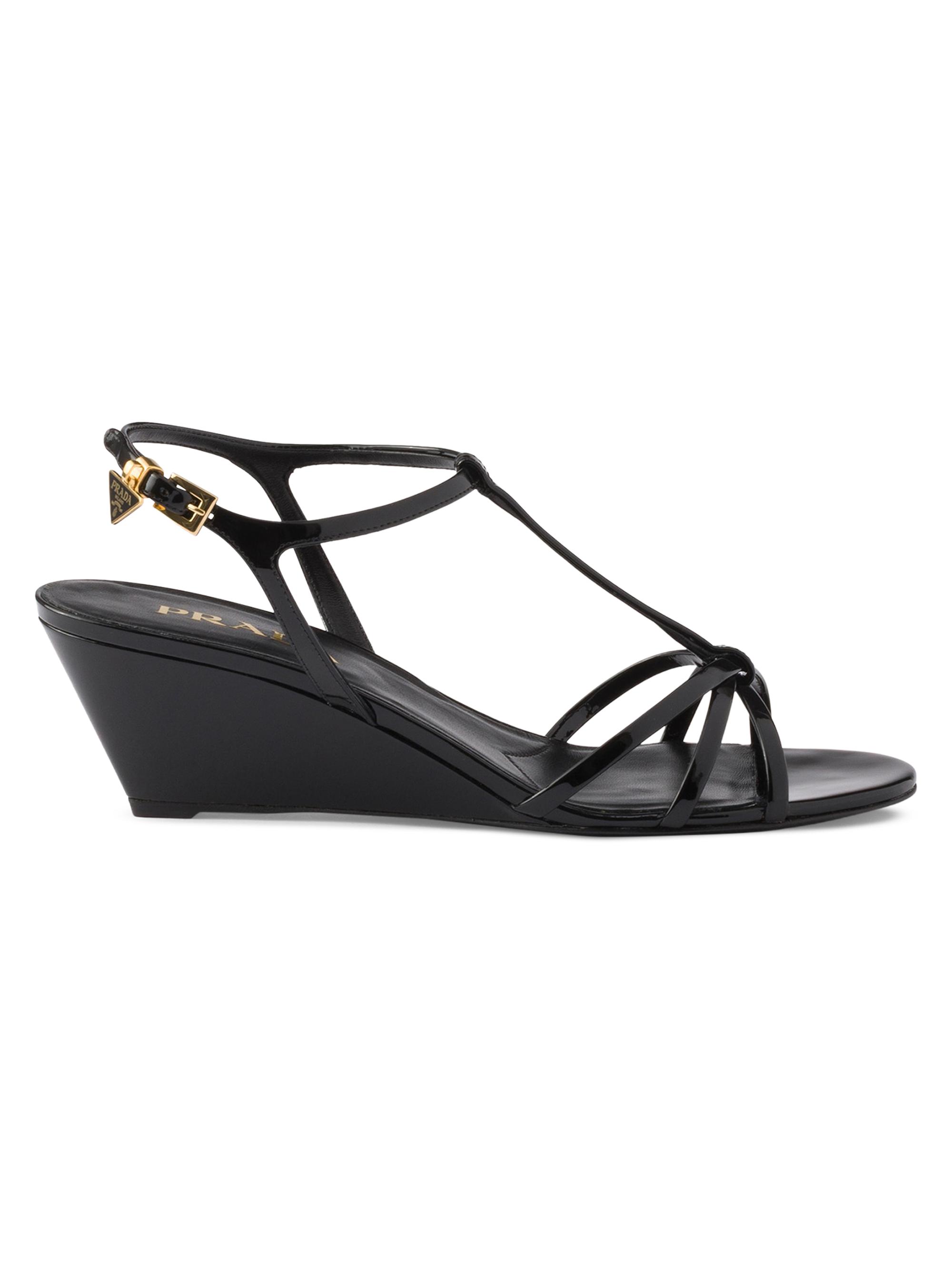Prada Women's Patent Leather Sandals - Black
