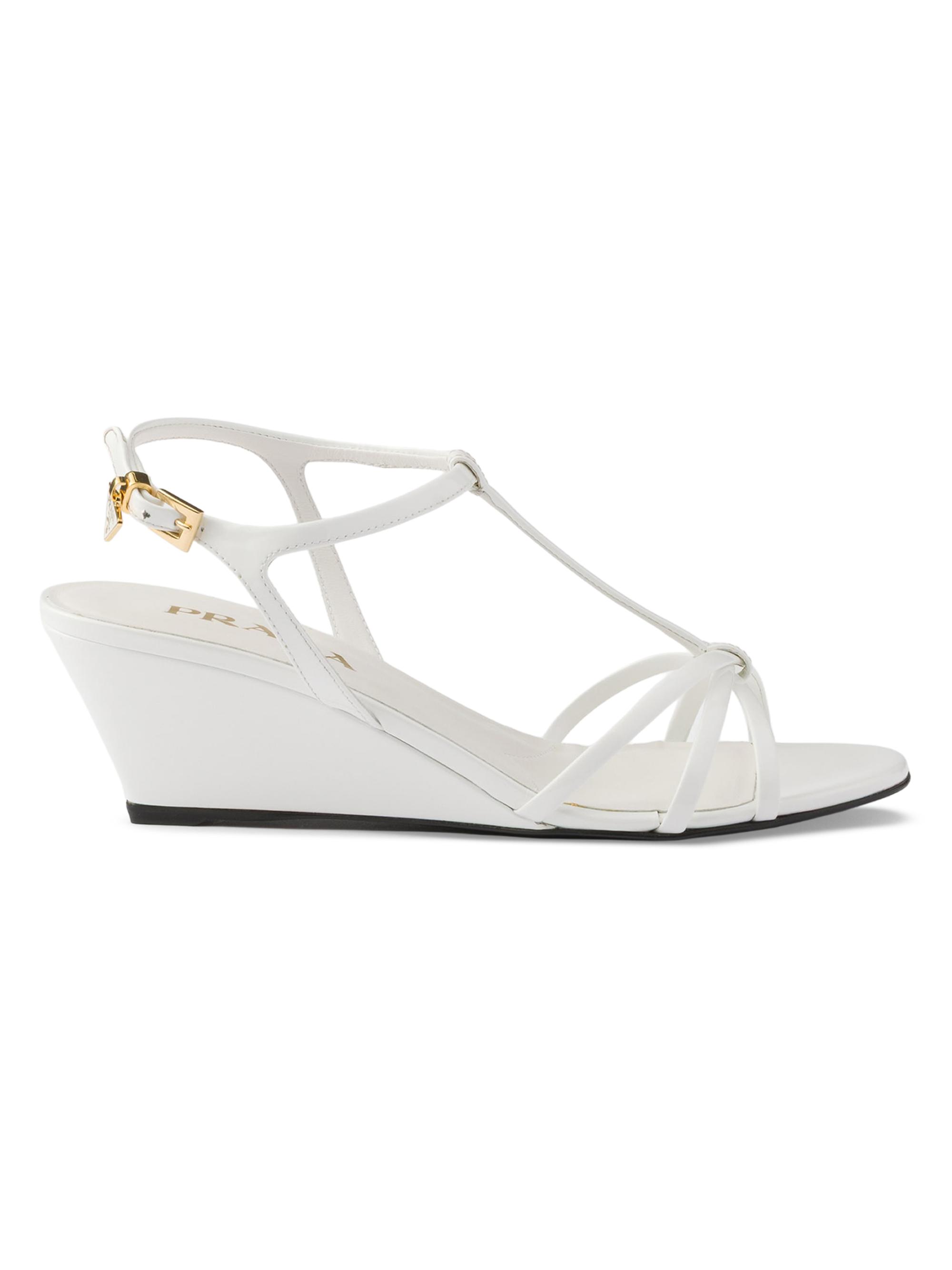 Prada Women's Patent Leather Sandals - White