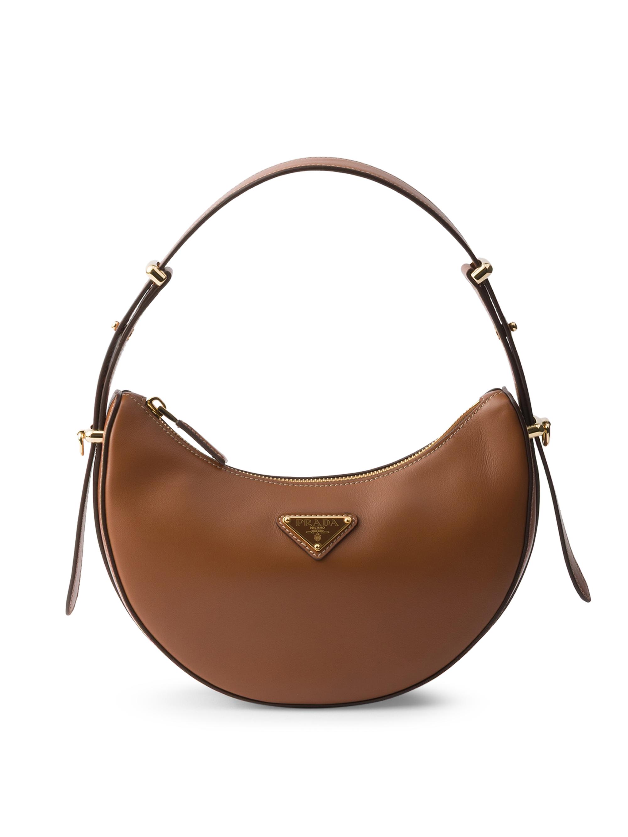 Prada Women's Arqué Mini Leather Shoulder Bag - Brown