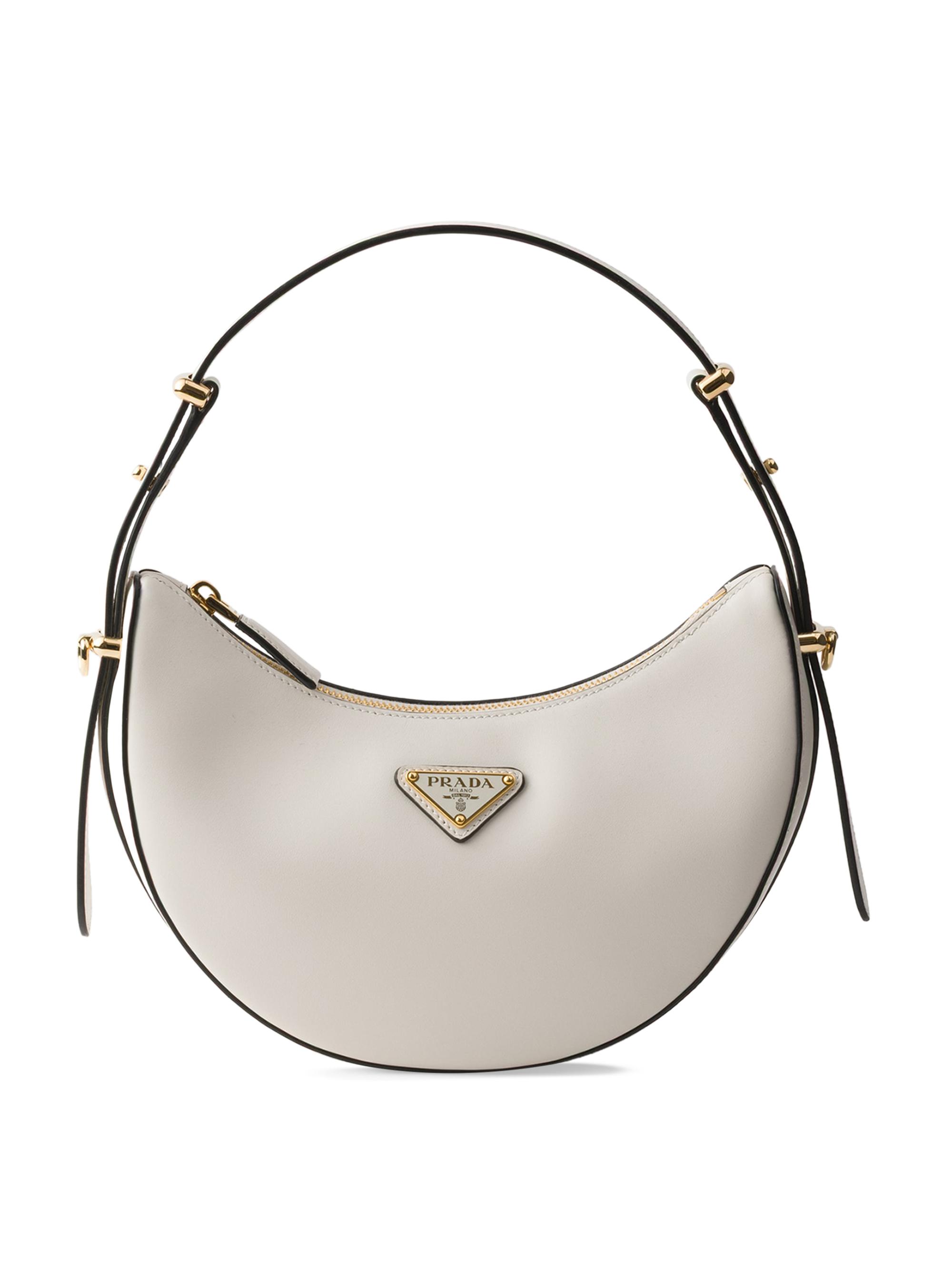 Prada Women's Arqué Mini Leather Shoulder Bag - White