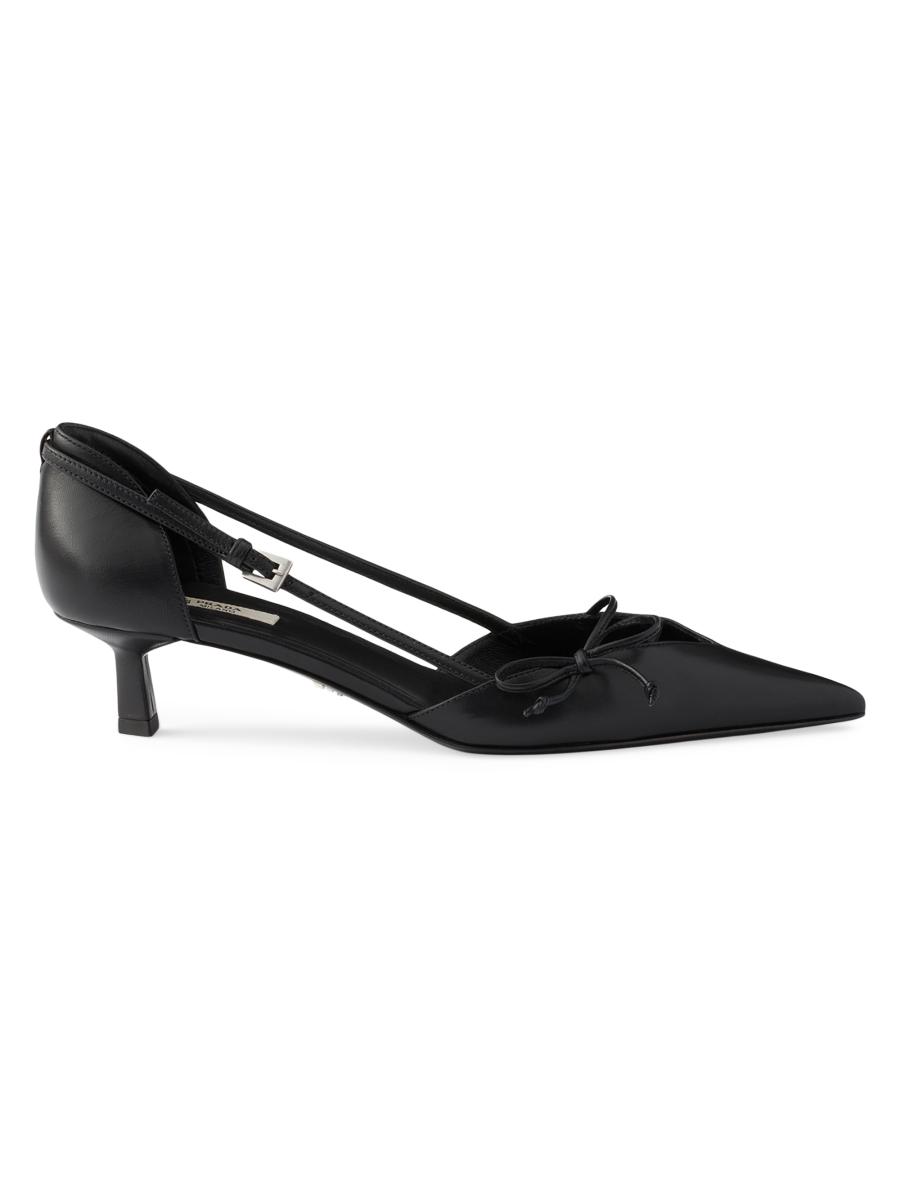 Prada Open-Side Leather Pumps | Saks Fifth Avenue