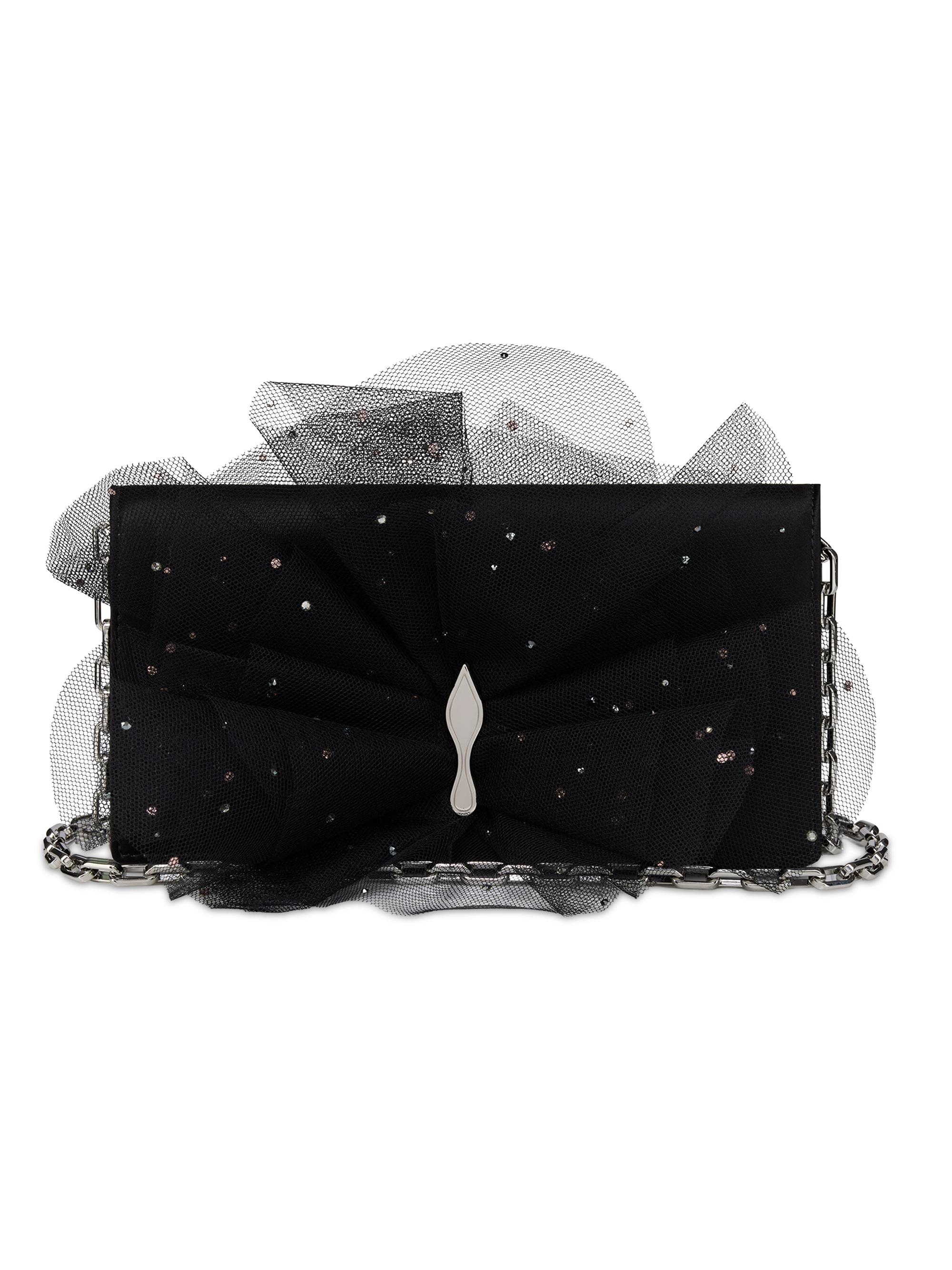 Christian Louboutin Women's Bettina Tulle Clutch with Chain - Black
