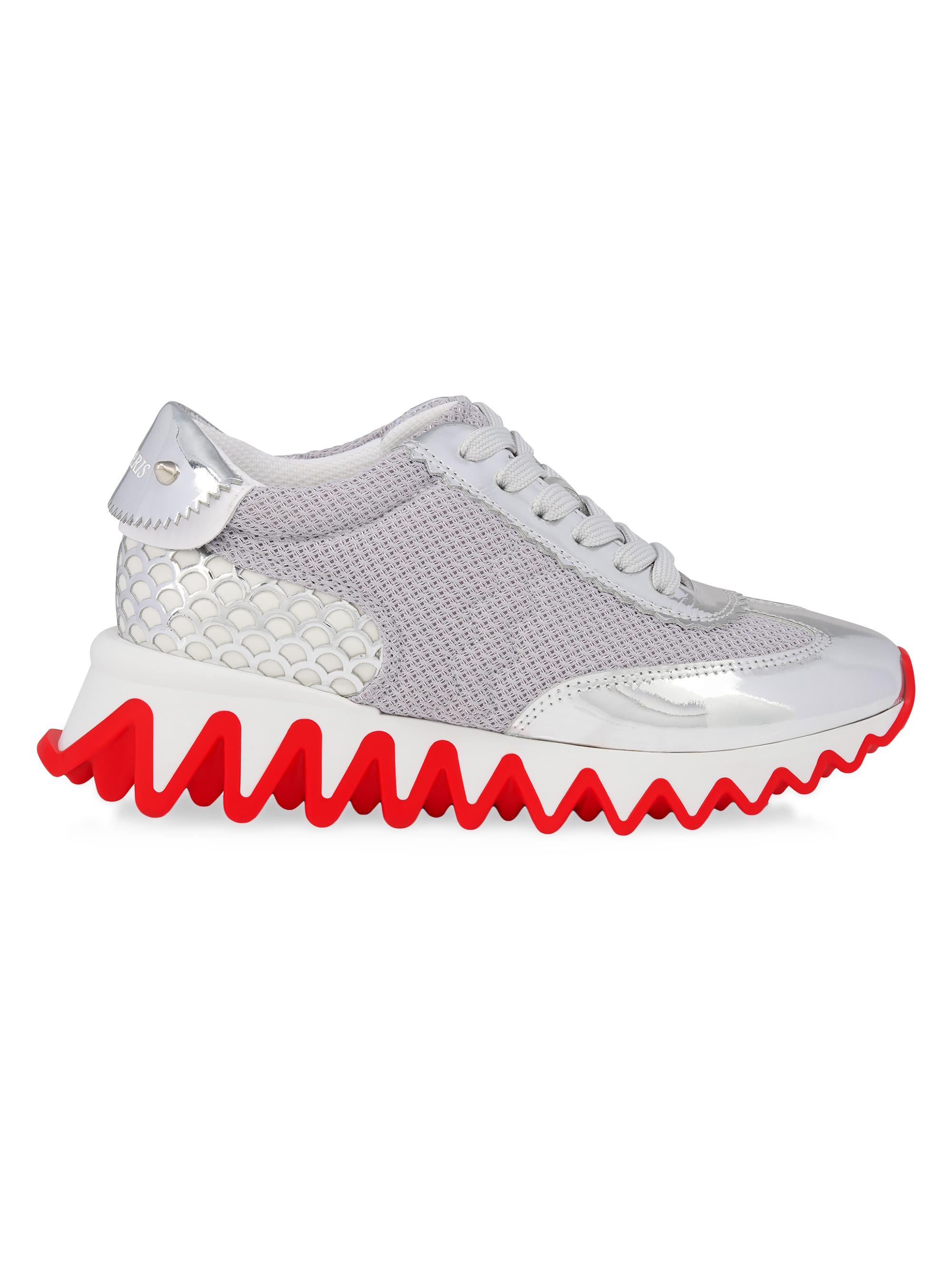 Christian Louboutin Little's Boy's & Boy's Mini Shark Sneakers - Silver 3.5 (Child)