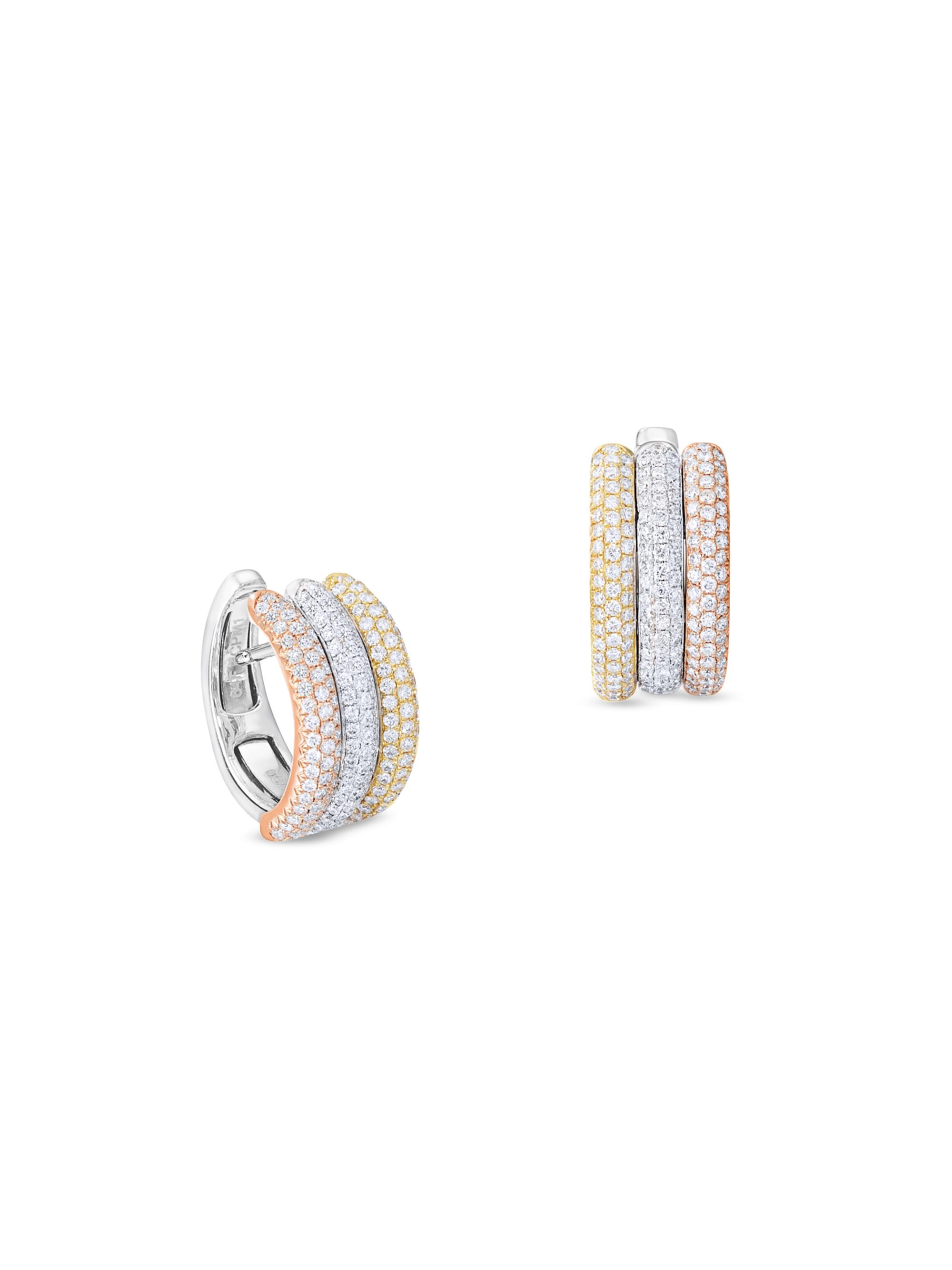 64 Facets Women's Stardust Tri-Tone 18K Gold & 0.67 TCW Diamond Huggies - Yellow Gold