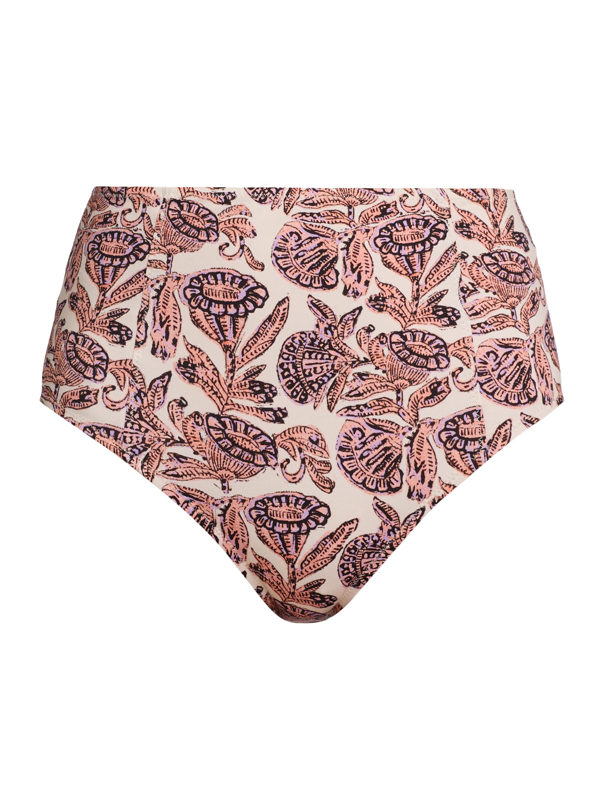 Ulla Johnson Women's Zahara Printed High-Waisted Bikini Bottom - Limestone