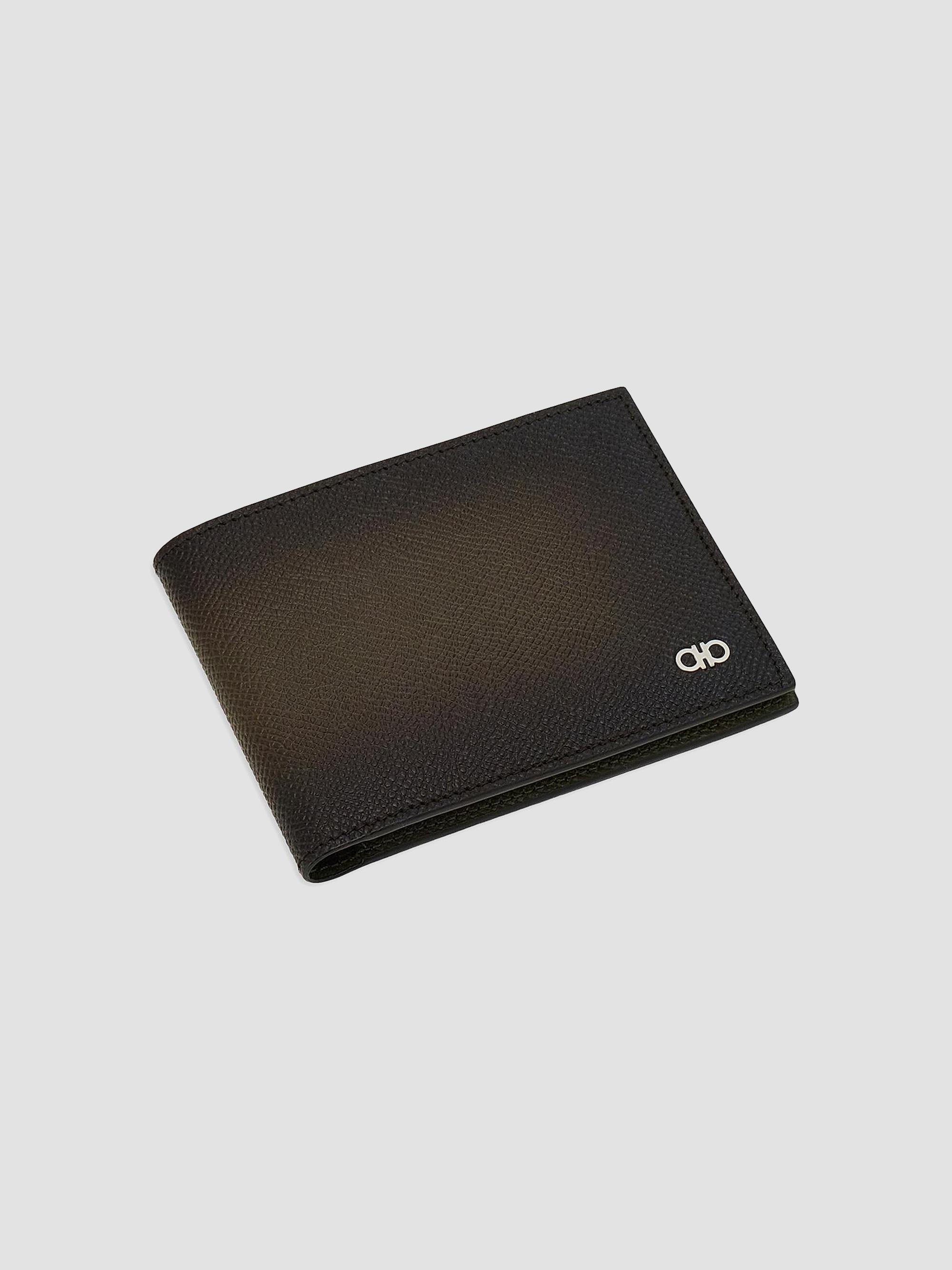 FERRAGAMO Men's Gancio Leather Card Case - Olive Nero | Thumbnail 3
