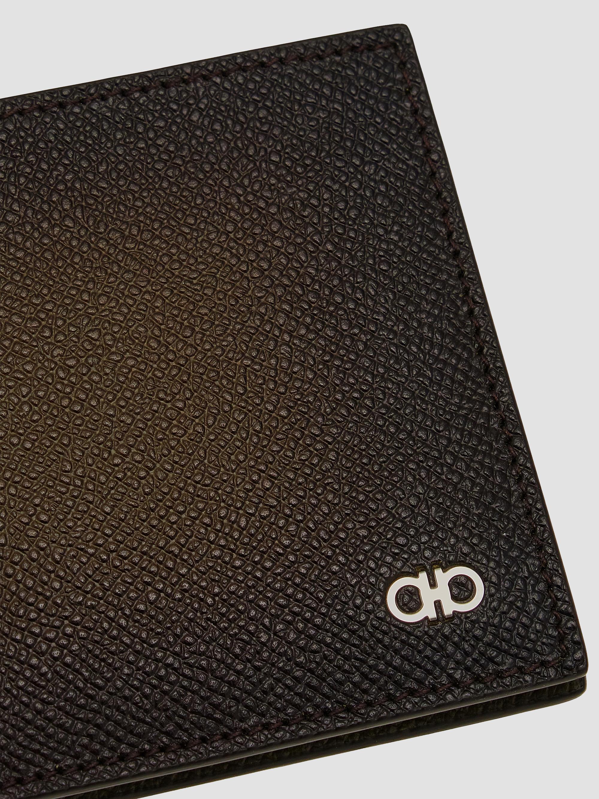 FERRAGAMO Men's Gancio Leather Card Case - Olive Nero | Thumbnail 5