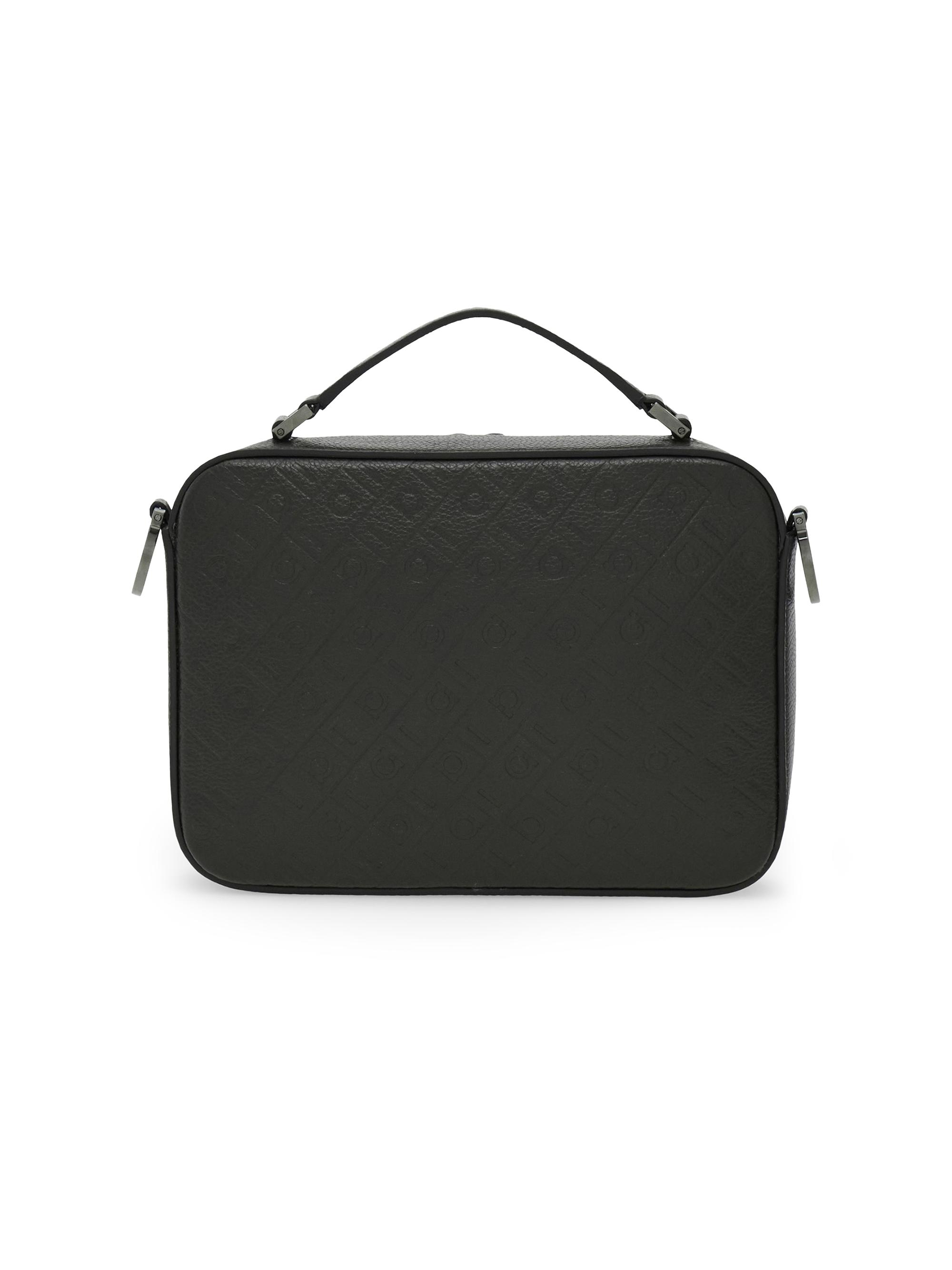 FERRAGAMO Men's Embossed Leather Shoulder Bag - Nero | Thumbnail 4
