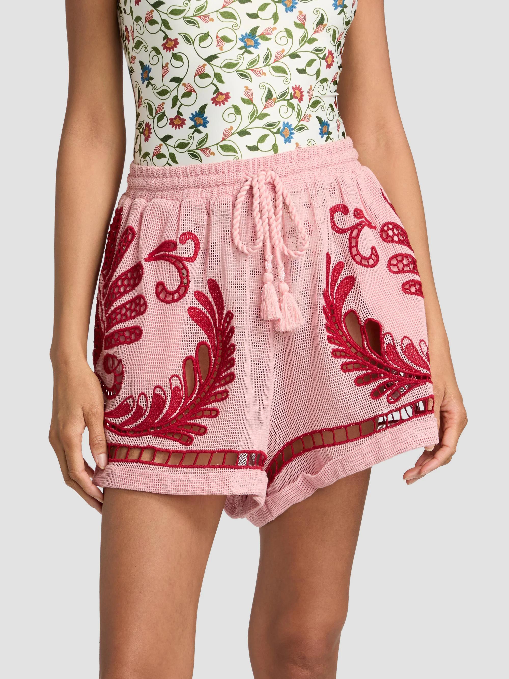 Farm Rio Arabesc Cotton Netted Shorts | Saks Fifth Avenue