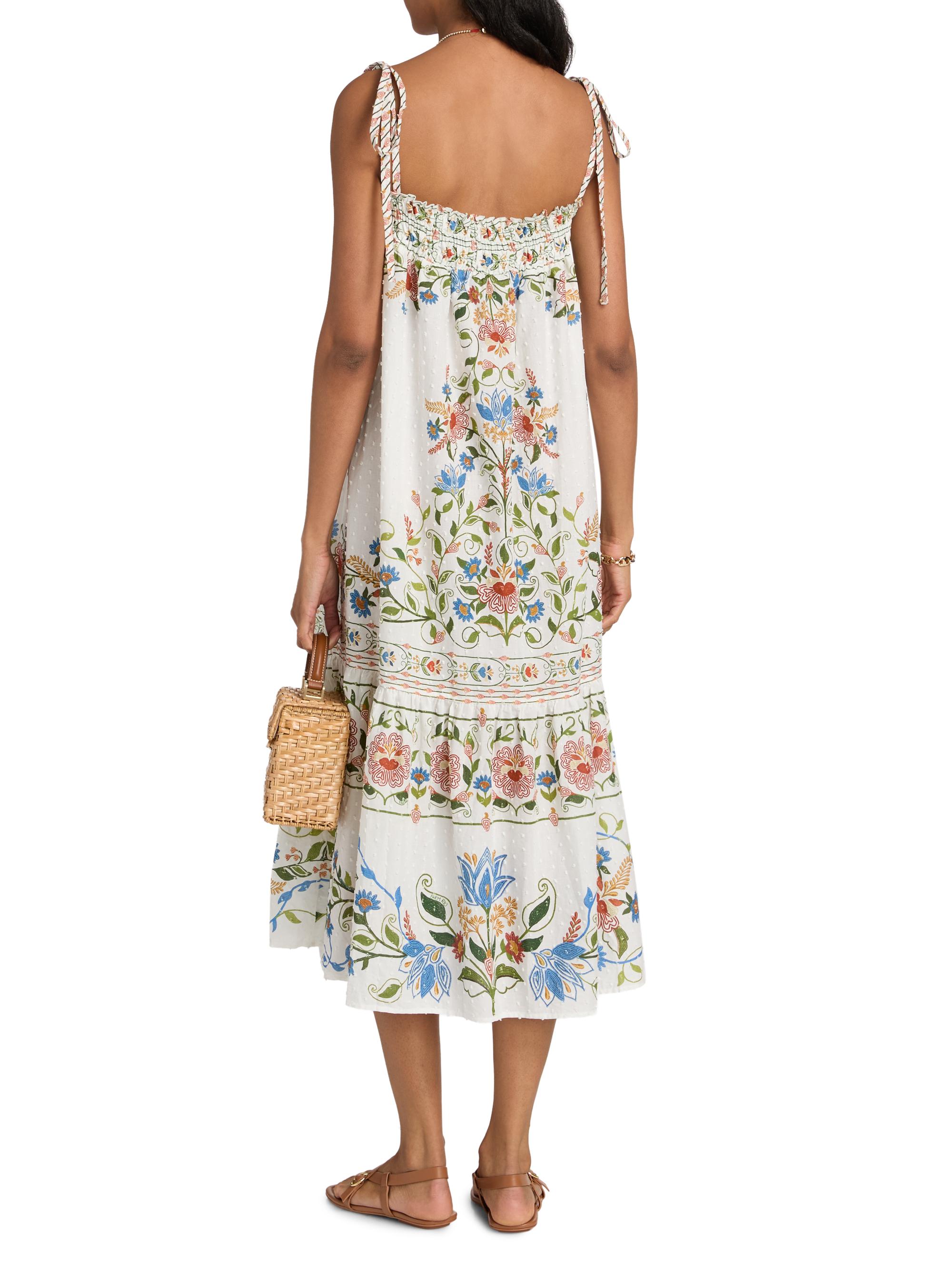 farm rio summer garden cotton maxi dress Farm Rio Summer Garden Printed Cotton Maxi Dress, Dress, Tiered Skirt In  Yellow - 50% Off
