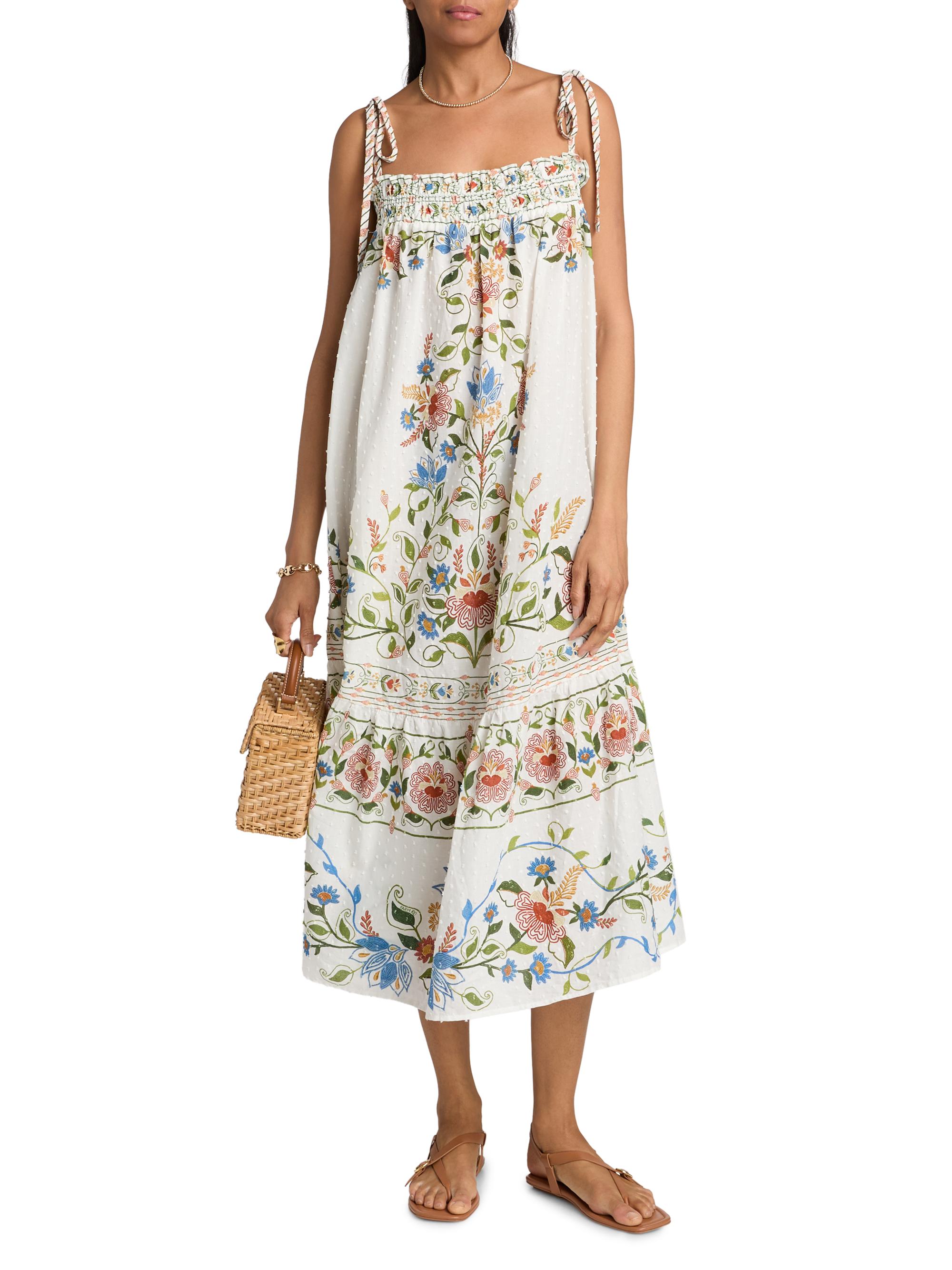 farm rio white summer garden maxi dress Off-White Greek Garden Maxi Dress  FARM Rio