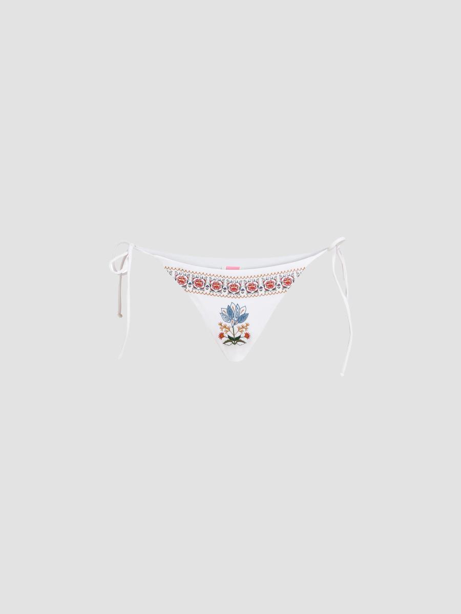 Farm Rio Stitched Garden Side-Tie Bikini Bottom | Saks Fifth Avenue