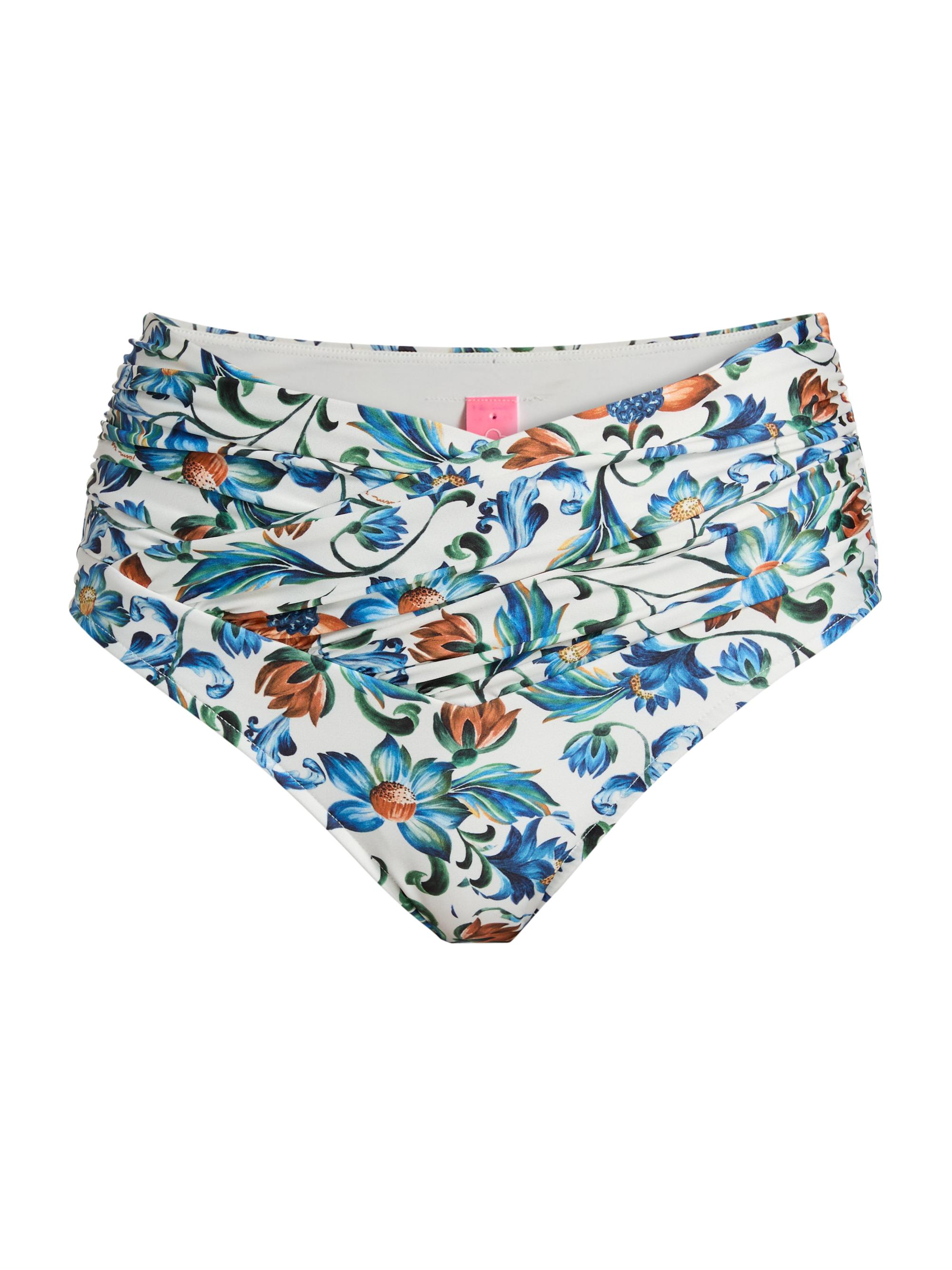 Farm Rio Women's Flora Tile Hot Pants Bikini Bottom - Off White