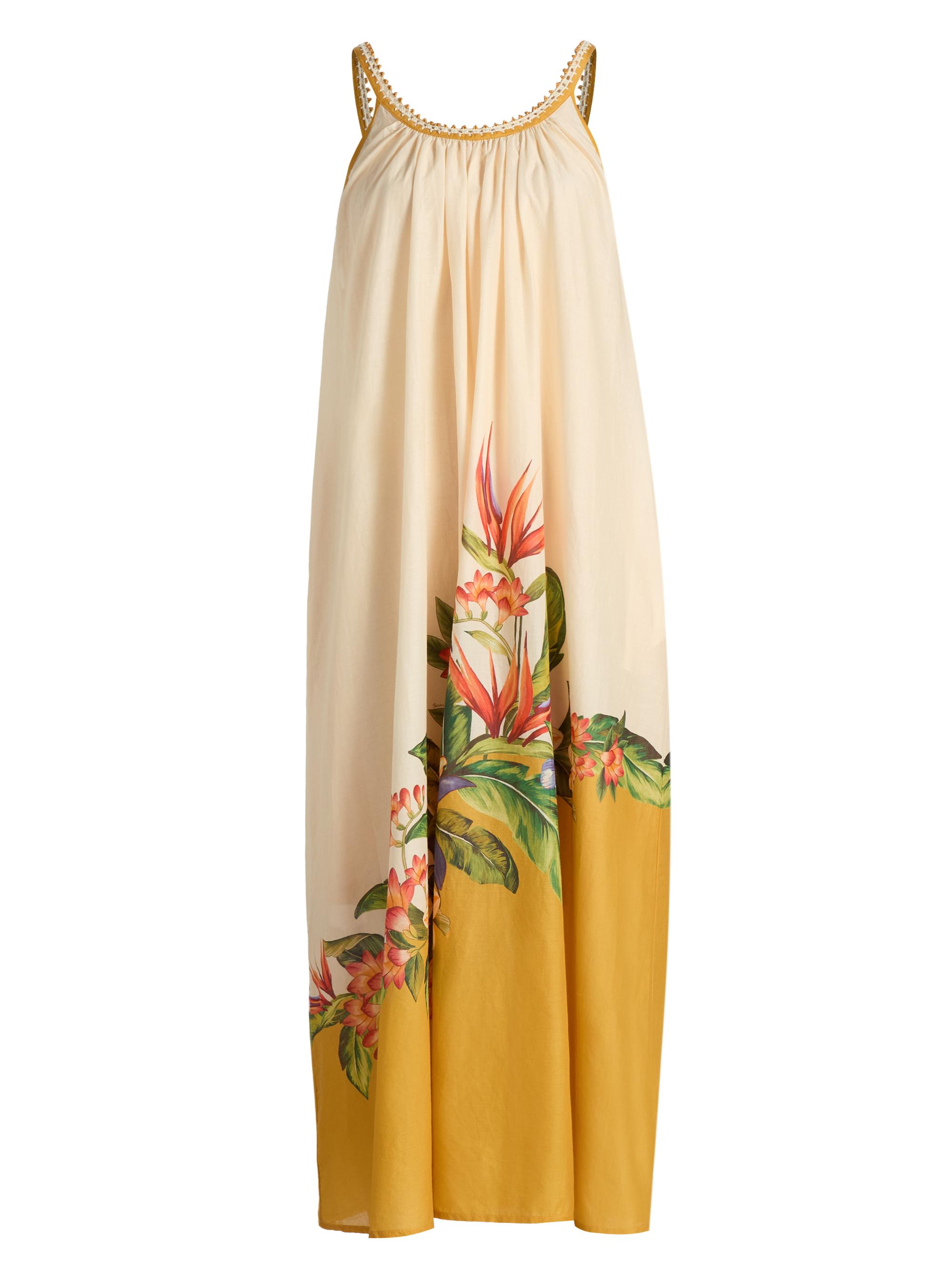 Farm Rio Women's Hilo Crochet-Trim Maxi Dress - Light Blush