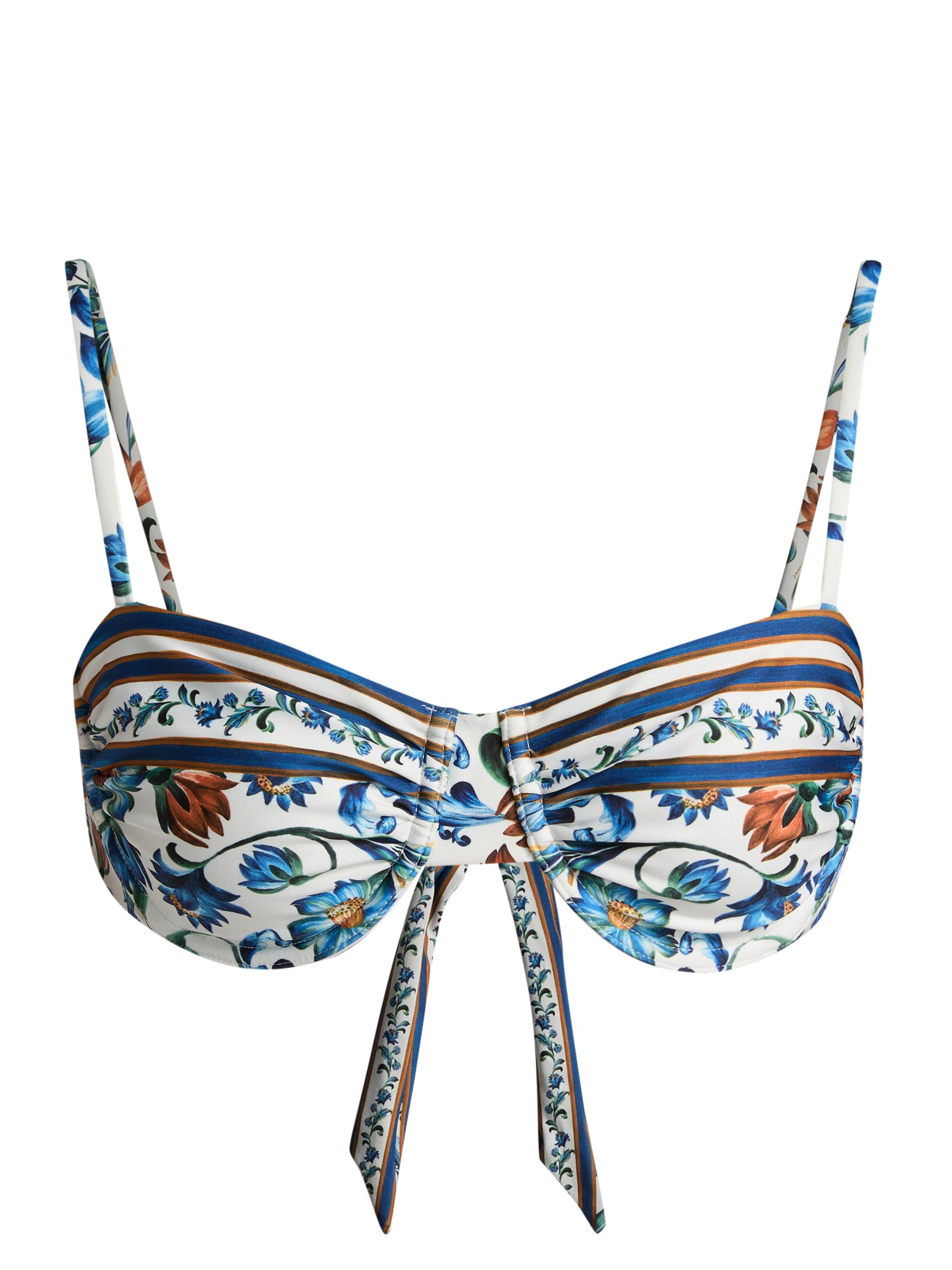 Farm Rio Women's Flora Tile Underwire Bikini Top - Off White