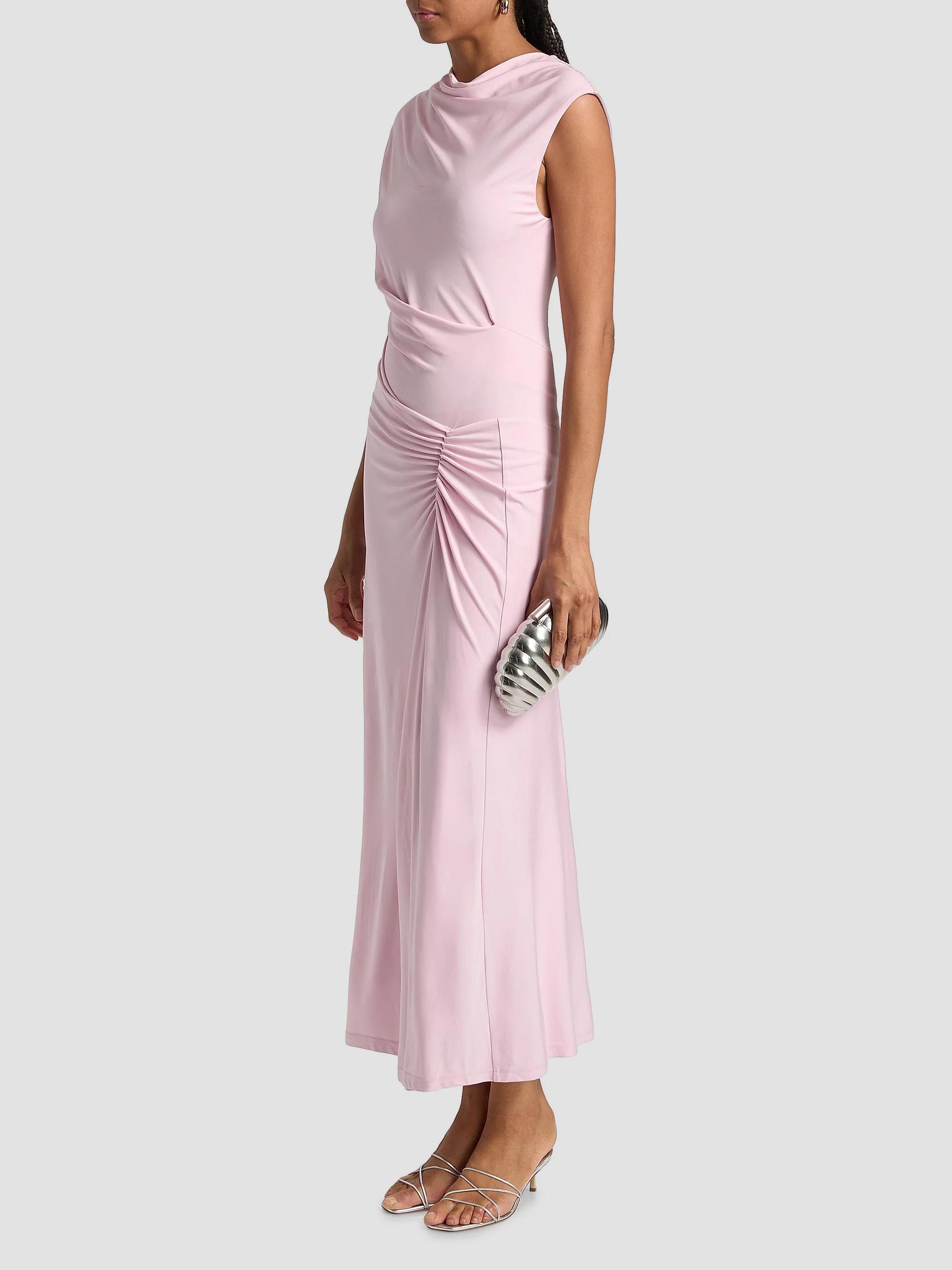 simkhai shanelle draped jersey midi dress Acacia in Pink Maxi dress
