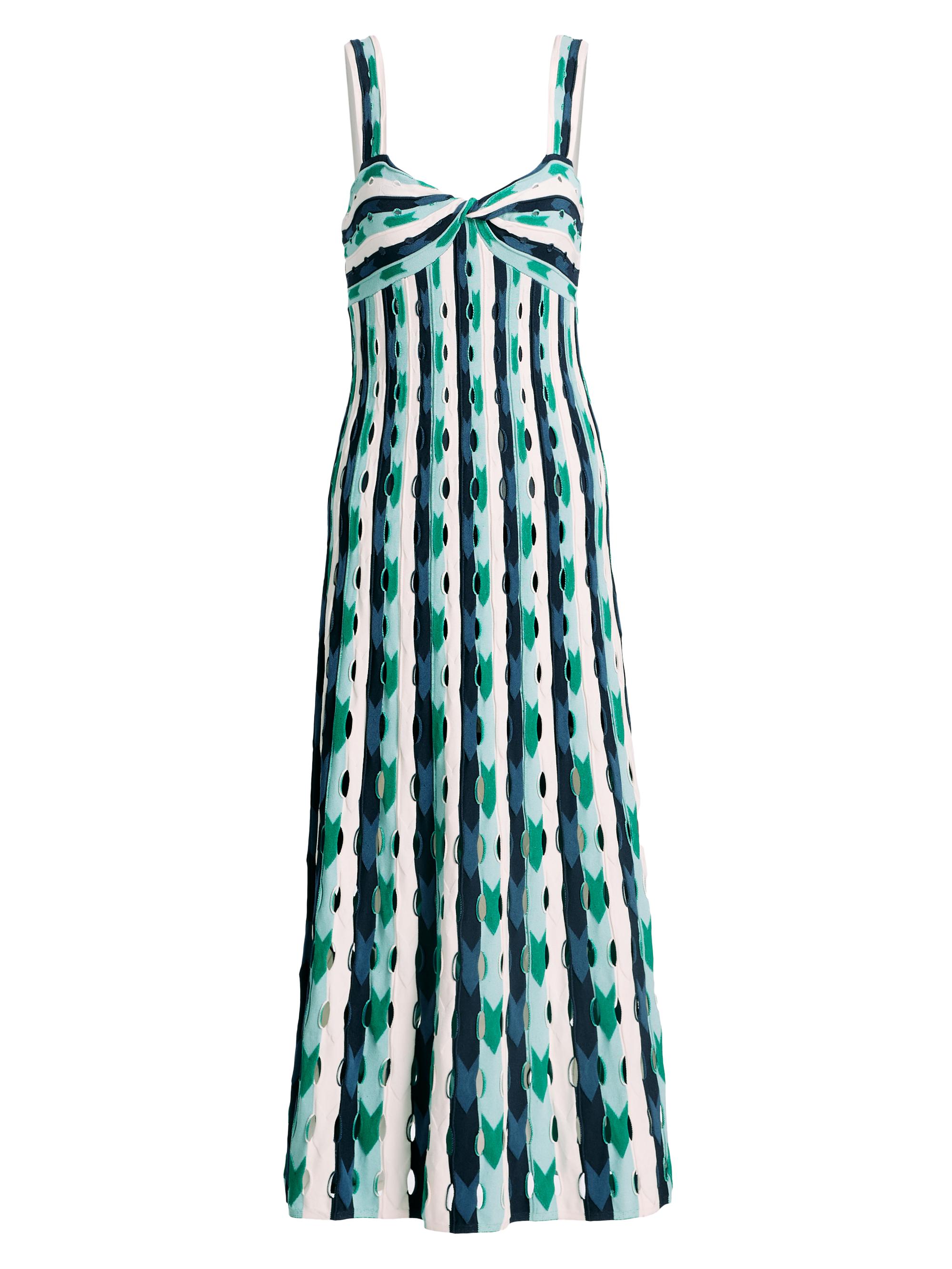 SIMKHAI Women's Christina Striped Knit Midi-Dress - Kelly Green Multi