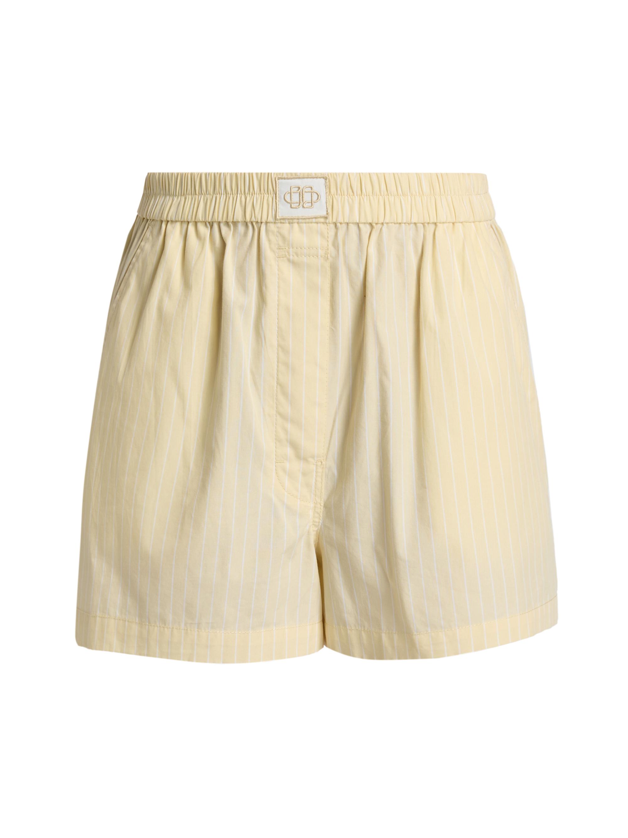 SIMKHAI Women's Sarah Cotton Shorts - Buttercream Stripe