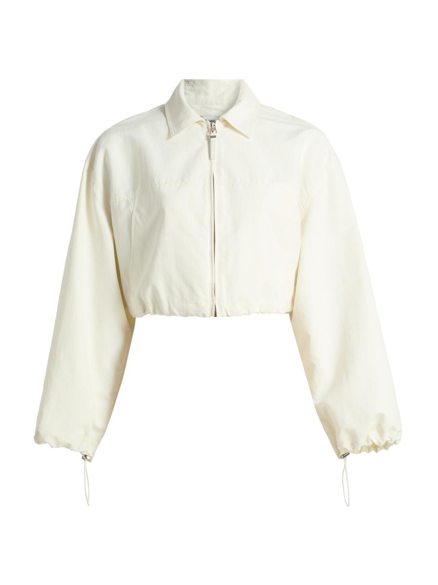 Simkhai Women's Colsen Drawcord Crop Jacket In White