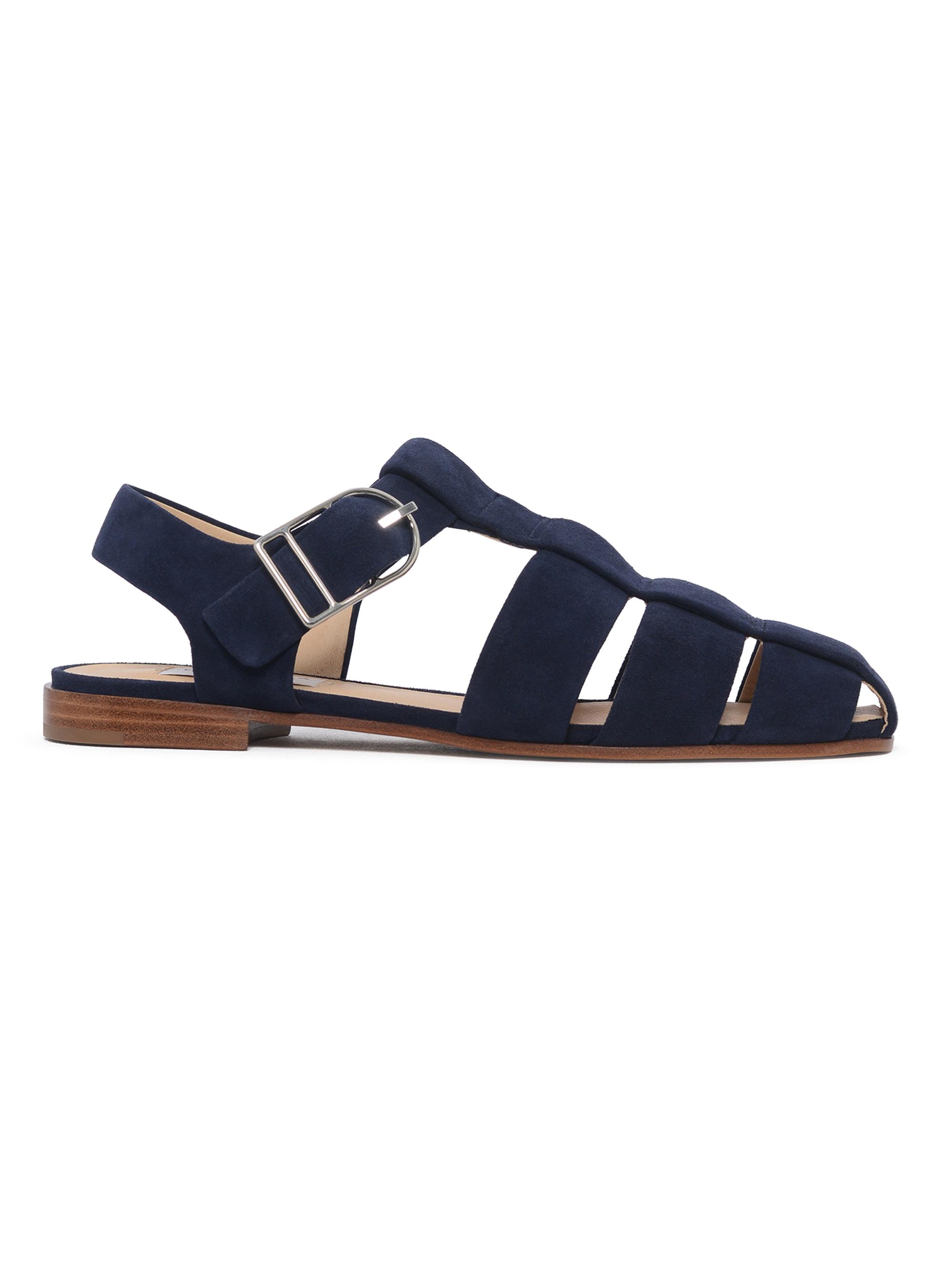 Gabriela Hearst Women's Lynn Suede Flat Sandals - Electric Navy