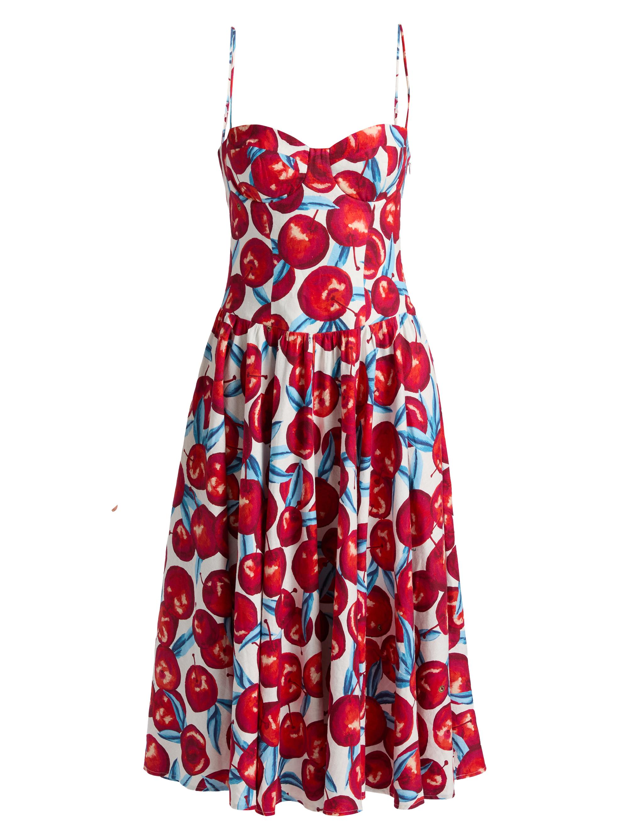 Farm Rio Women's Printed Linen-Blend A-Line Midi-Dress - Cream