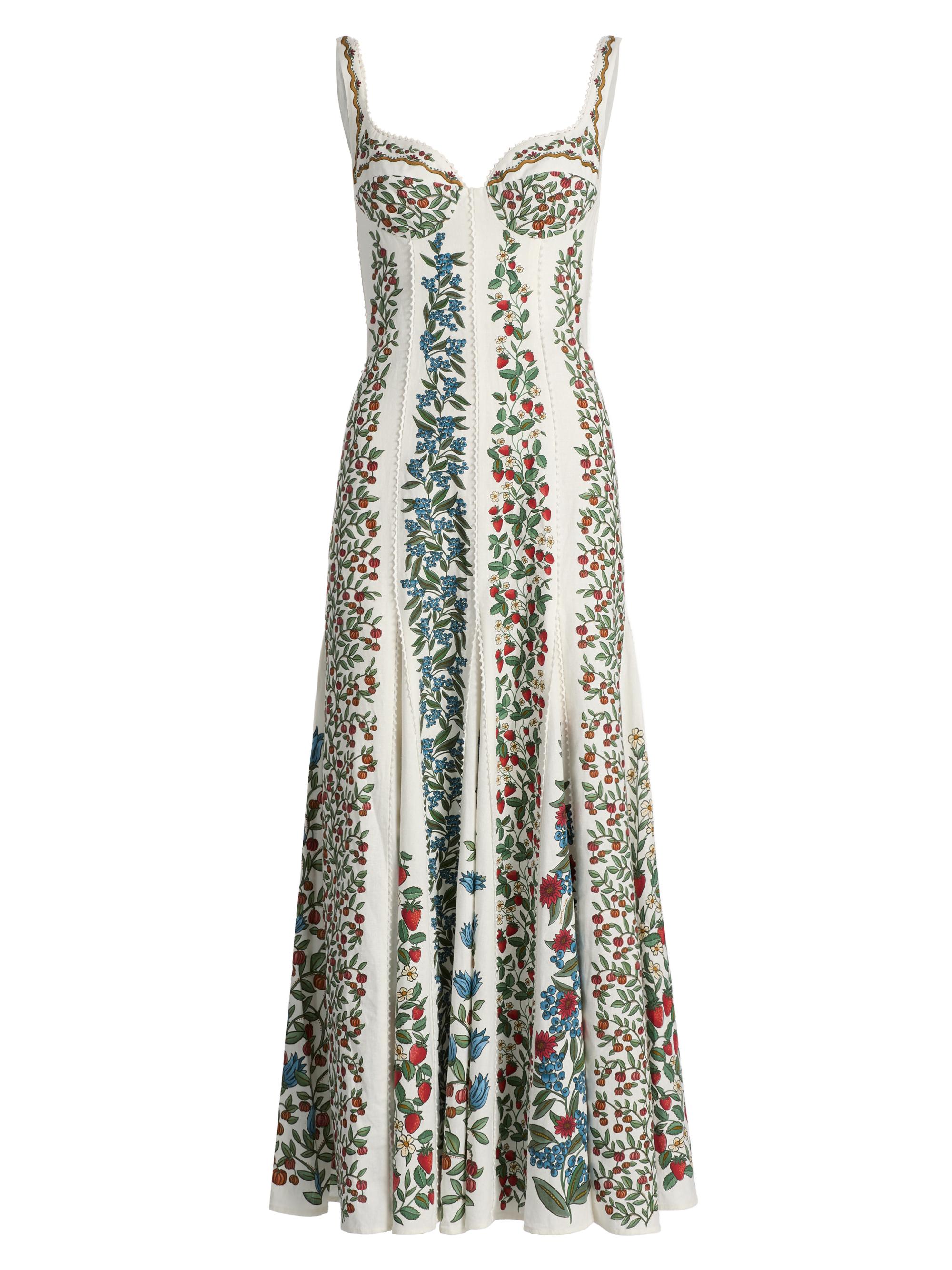 Farm Rio Women's Fruit Beauty Floral A-Line Maxi Dress - Off White