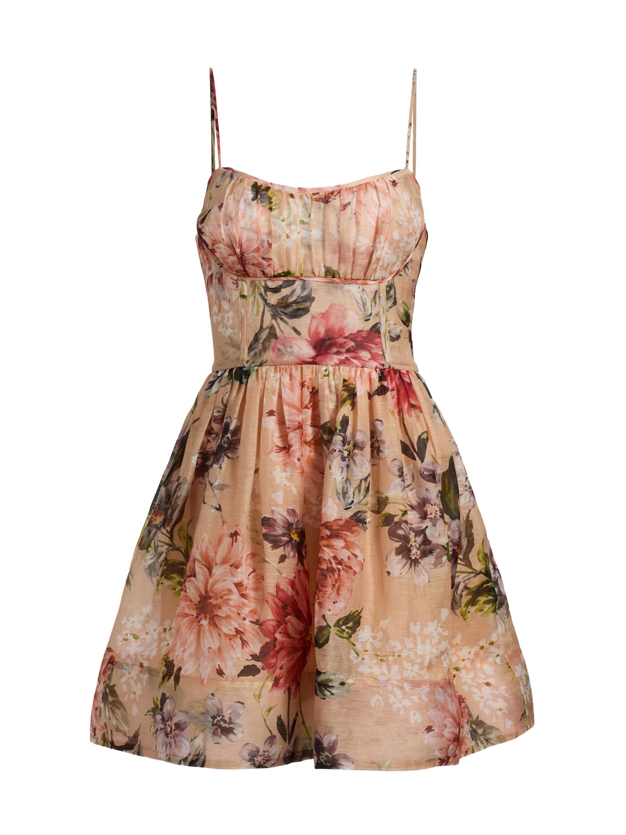 Cara Cara Women's Alba Floral Linen-Silk Organza Minidress - Margaux Bloom Ginger