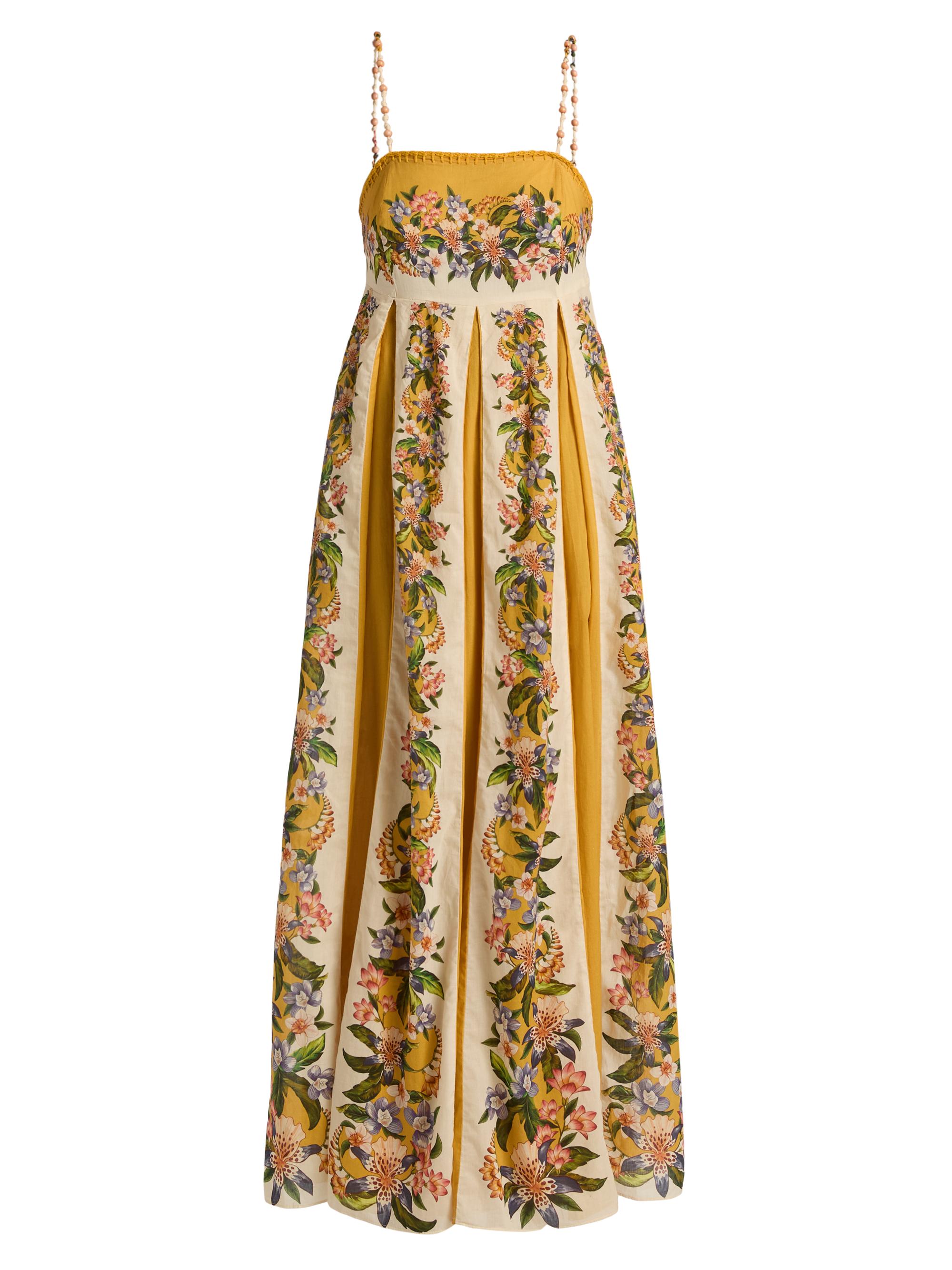 Farm Rio Women's Hilo Striped Cotton A-Line Maxi Dress - Sand