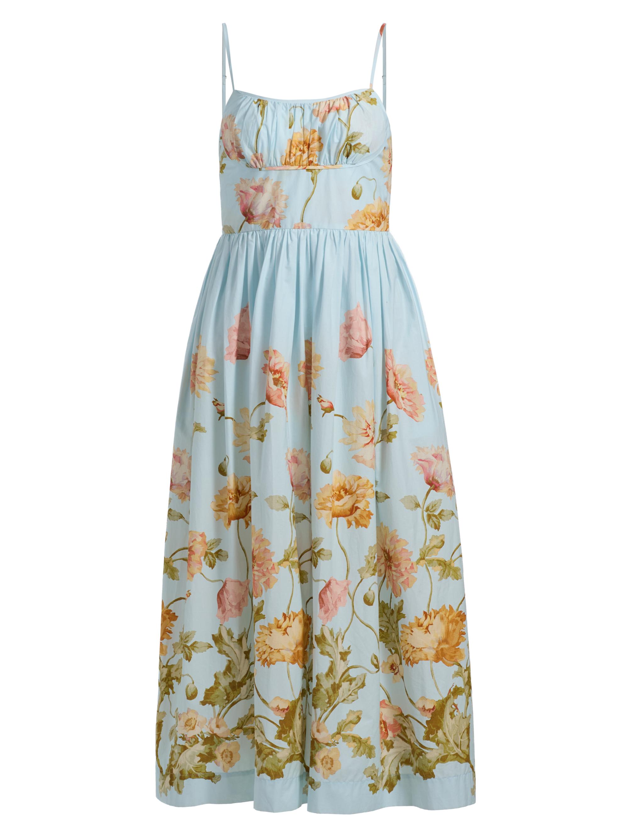 Cara Cara Women's Alba Floral Cotton Midi-Dress - Lockwood Flora Sky