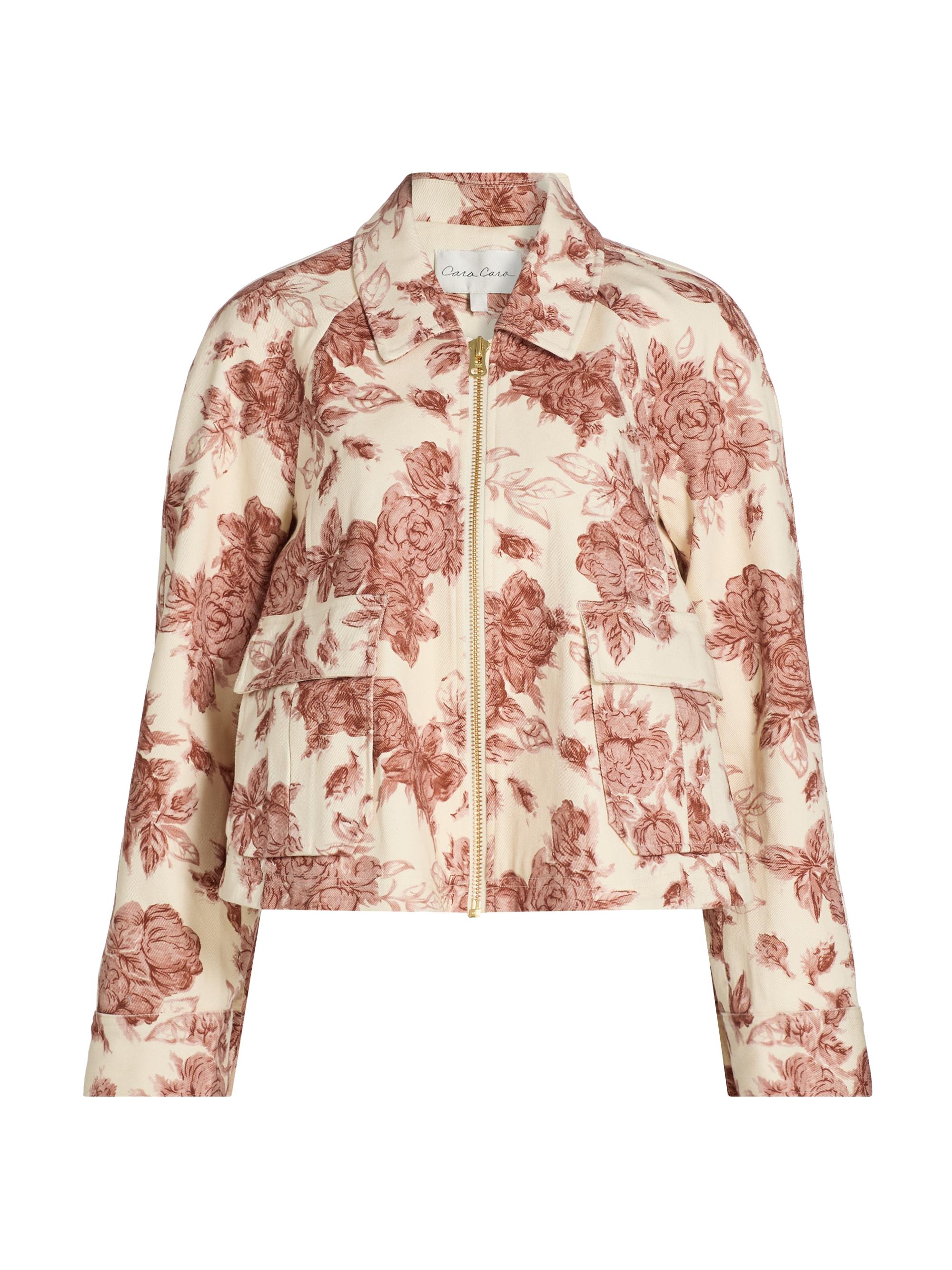 Cara Cara Women's Andrew Trapeze Crop Jacket - Tossed Floral Ginger