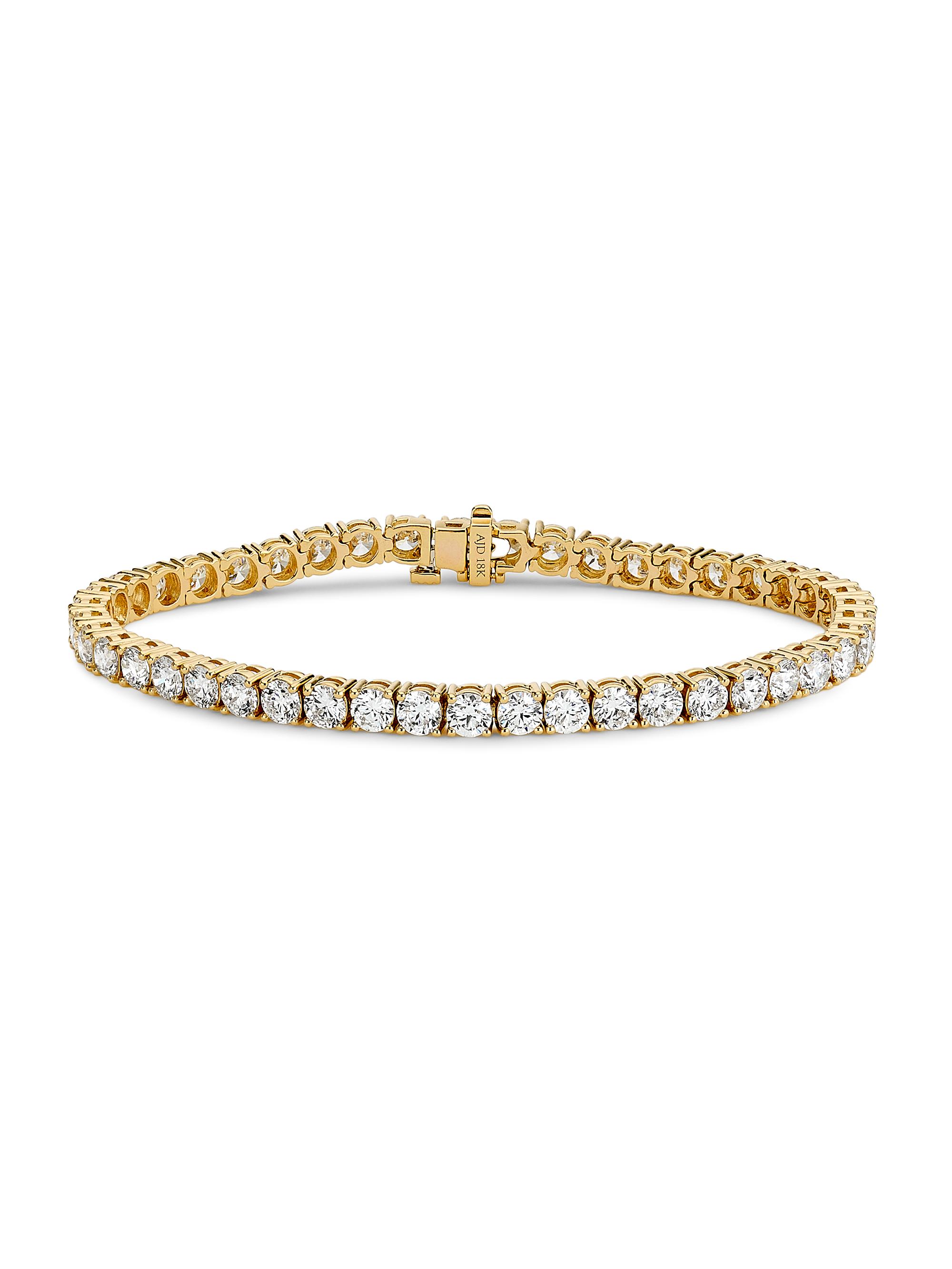 Saks Fifth Avenue Diamonds Women's 18K Yellow Gold & 8.55 TCW Diamond Tennis Bracelet - Yellow Gold