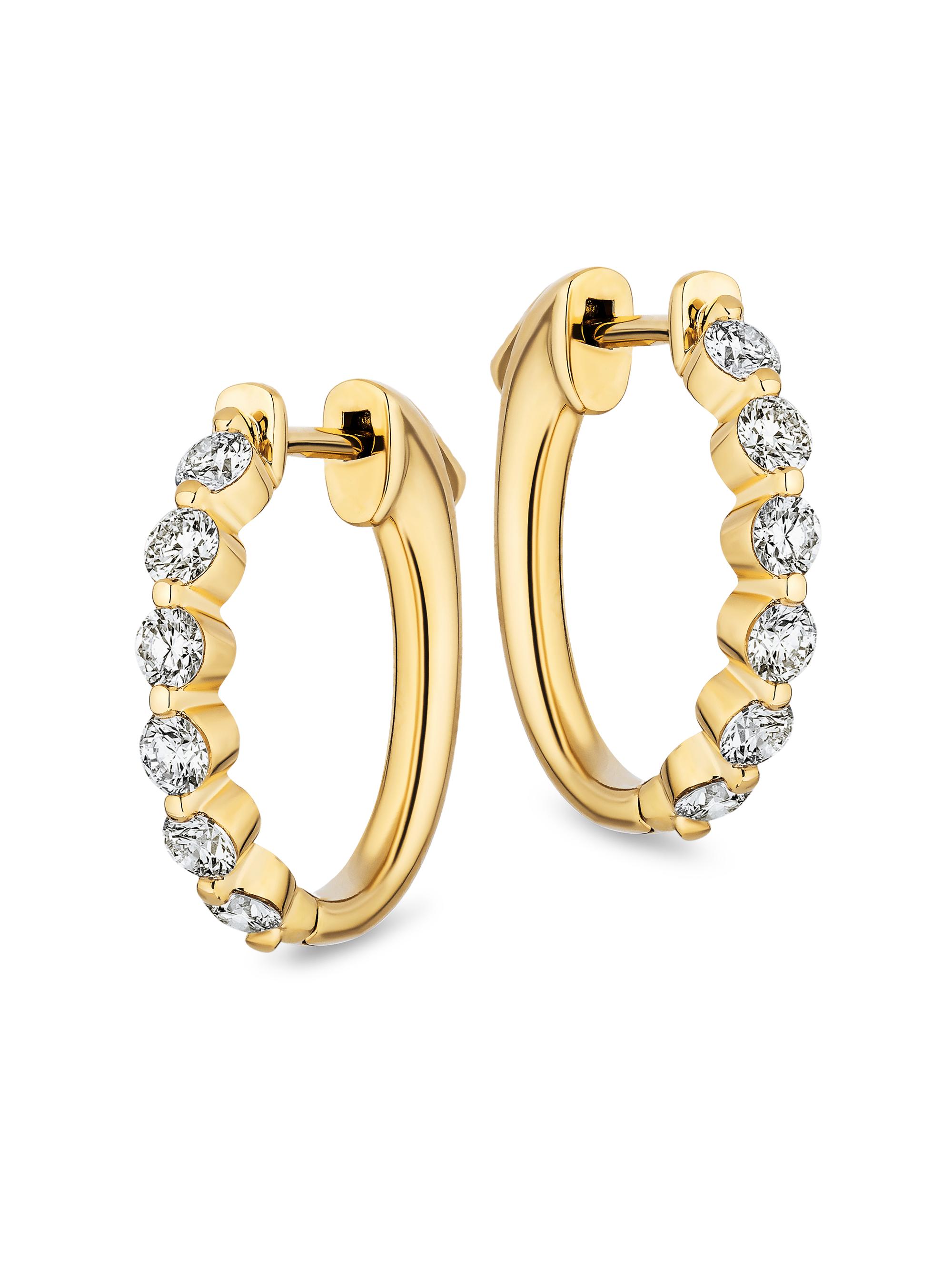 Saks Fifth Avenue Diamonds Women's 18K Yellow Gold & 0.77 TCW Diamond Hoop Earrings - Yellow Gold