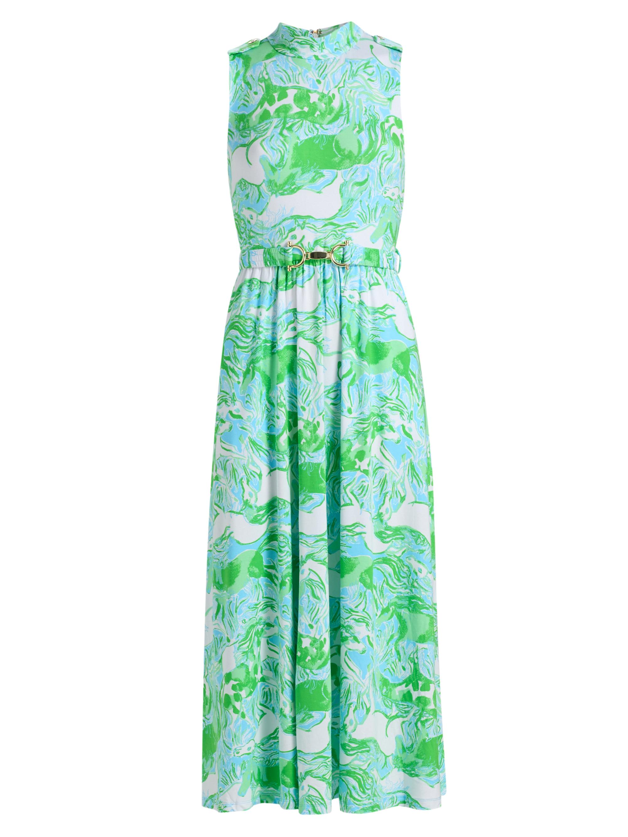 Lilly Pulitzer Women's Colman Belted Midi-Dress - Capri Blue Galloping Gals