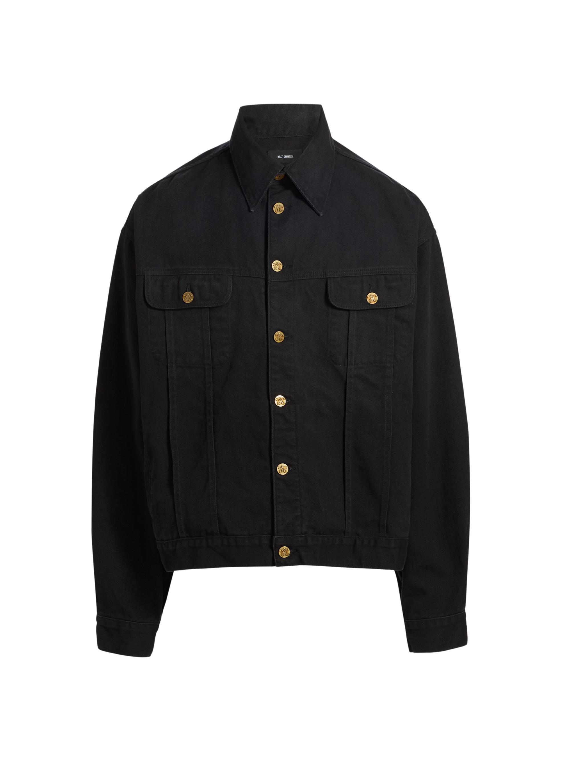 Willy Chavarria Men's Chachi Denim Trucker Jacket - Black