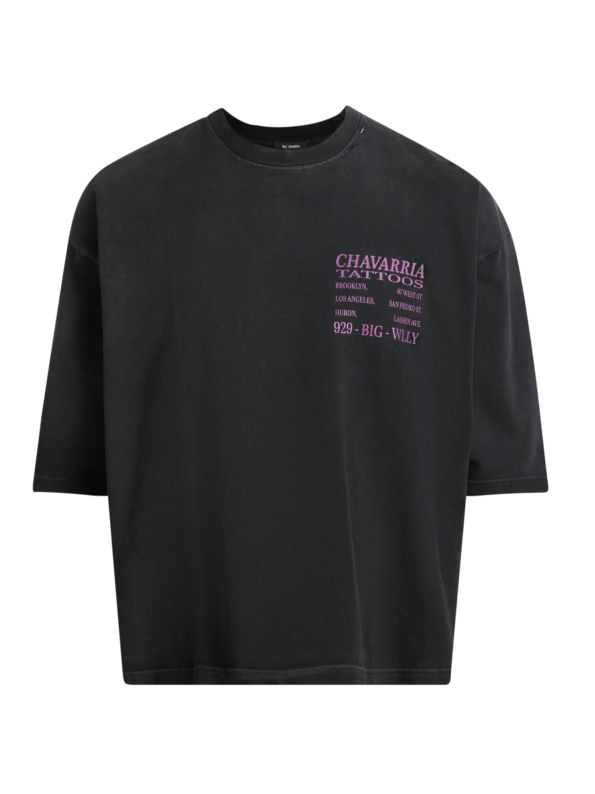 Willy Chavarria Men's Willy Tattoo Buffalo T-Shirt - Black