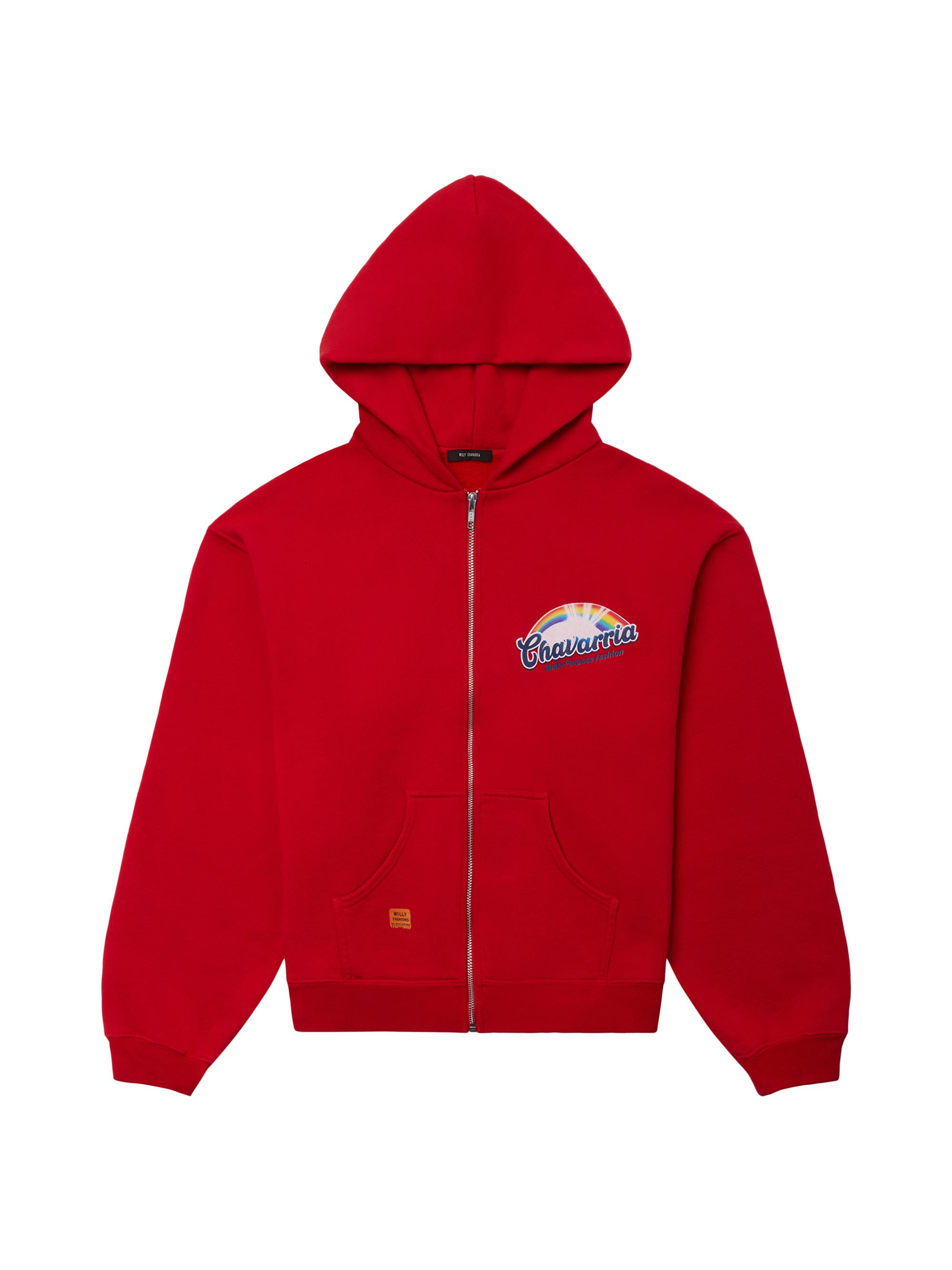 Willy Chavarria Men's Fabuloso Cotton Shrunken Hoodie - Red Hot