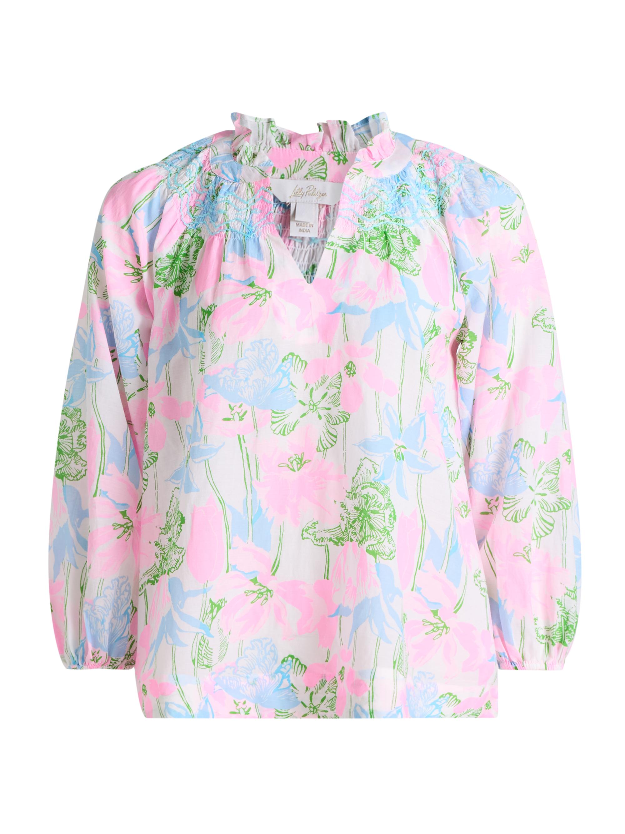 Lilly Pulitzer Women's Lourdes Floral Cotton-Blend Blouse - Resort White Viney