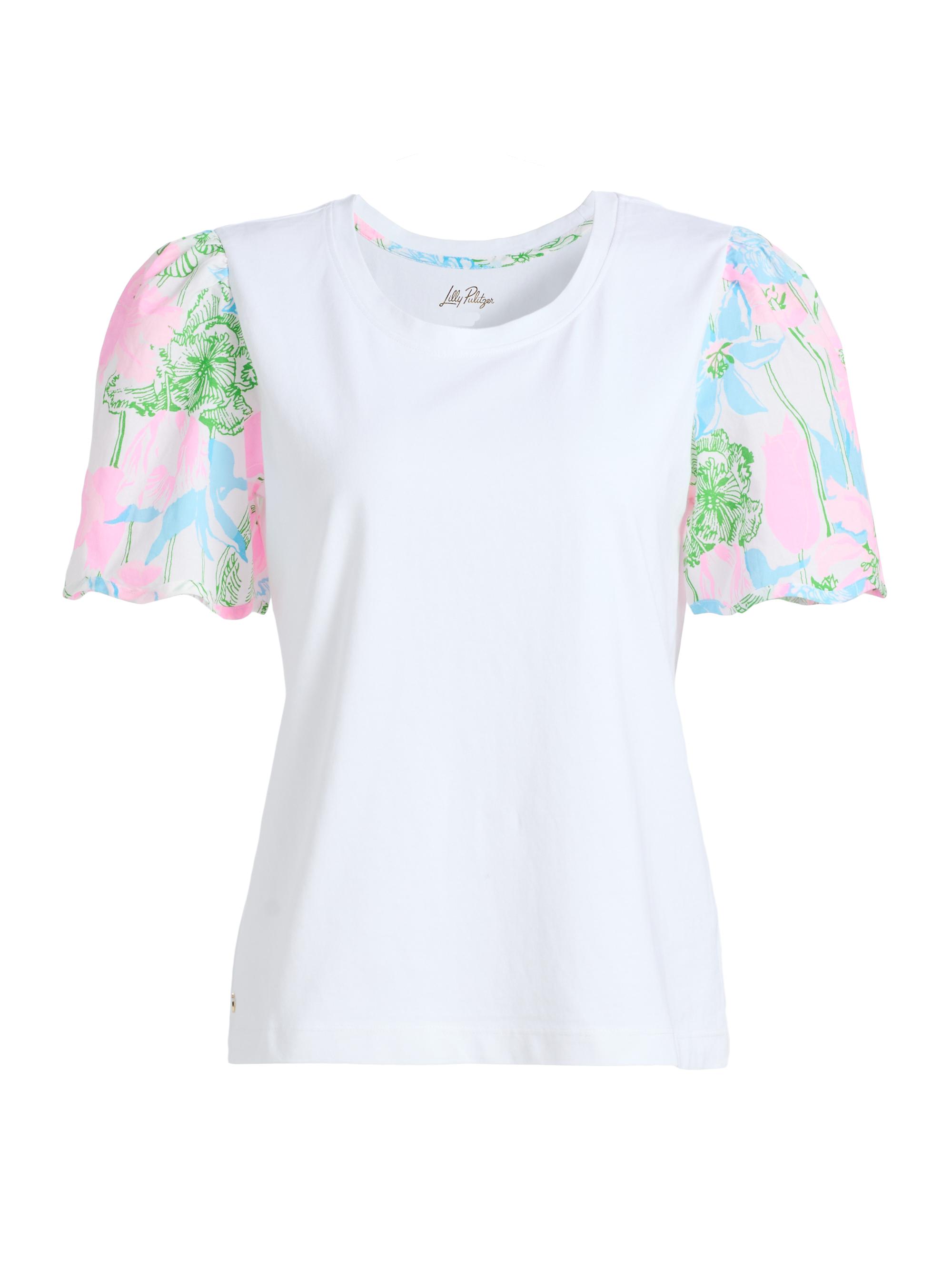 Brittan Floral Cotton Puff-Sleeve Top