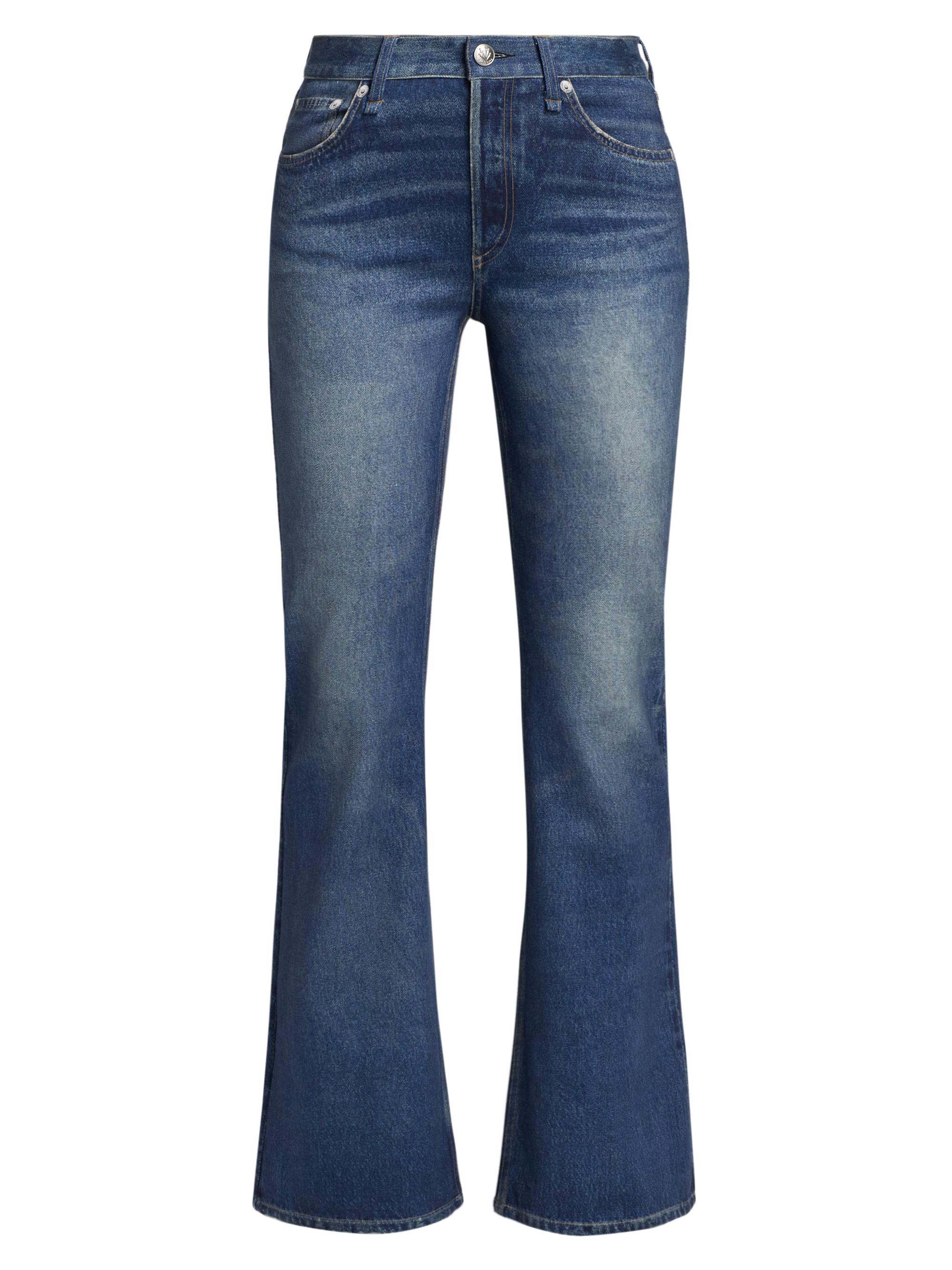 Mother Weekender Fray Mid-Rise Flared Jeans | Saks Fifth Avenue