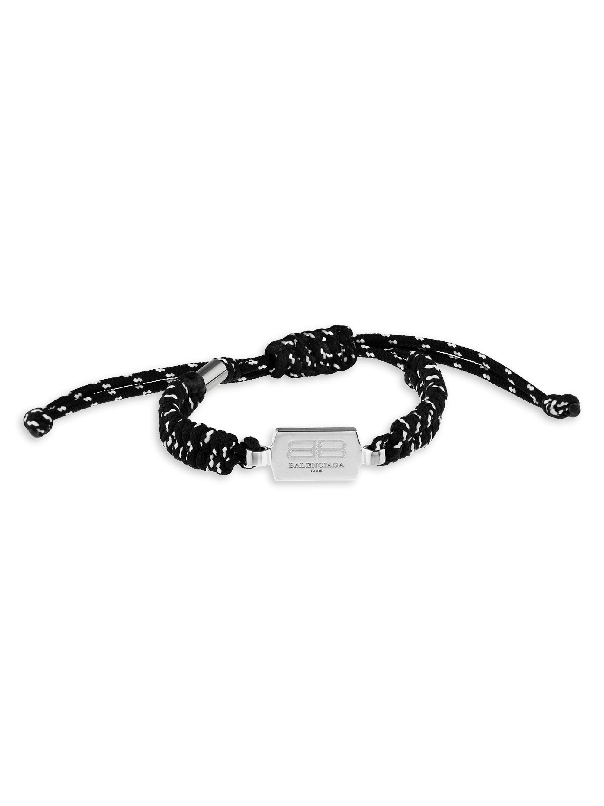 Balenciaga Men's Saint-Germain Lace Bracelet - Pink Shiny Silver