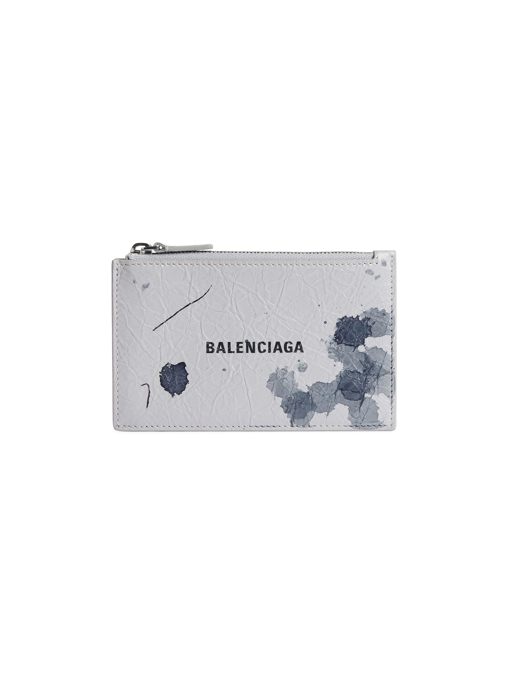 Balenciaga Men's Cash Long Coin and Card Holder - Light Grey