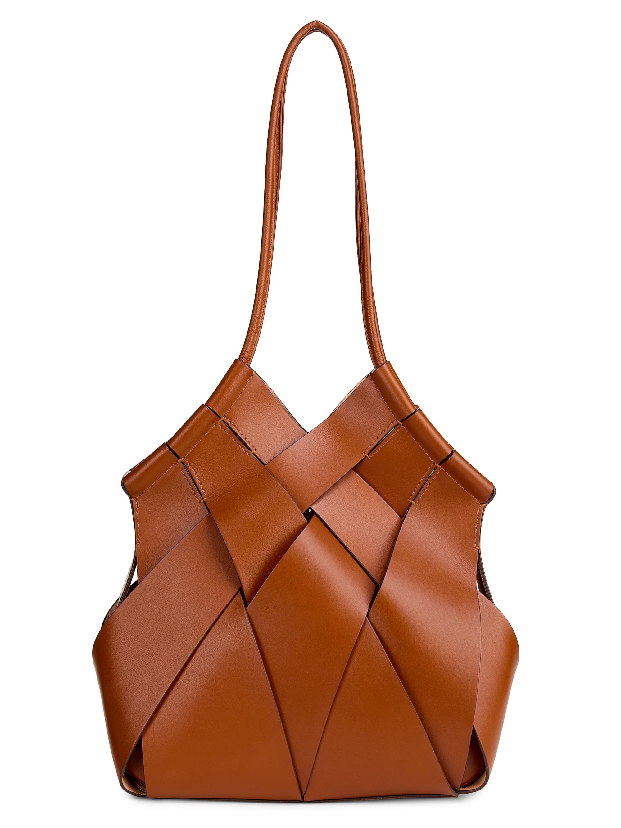Ulla Johnson Women's Charlotte Basket-Weave Leather Shoulder Bag - Wenge