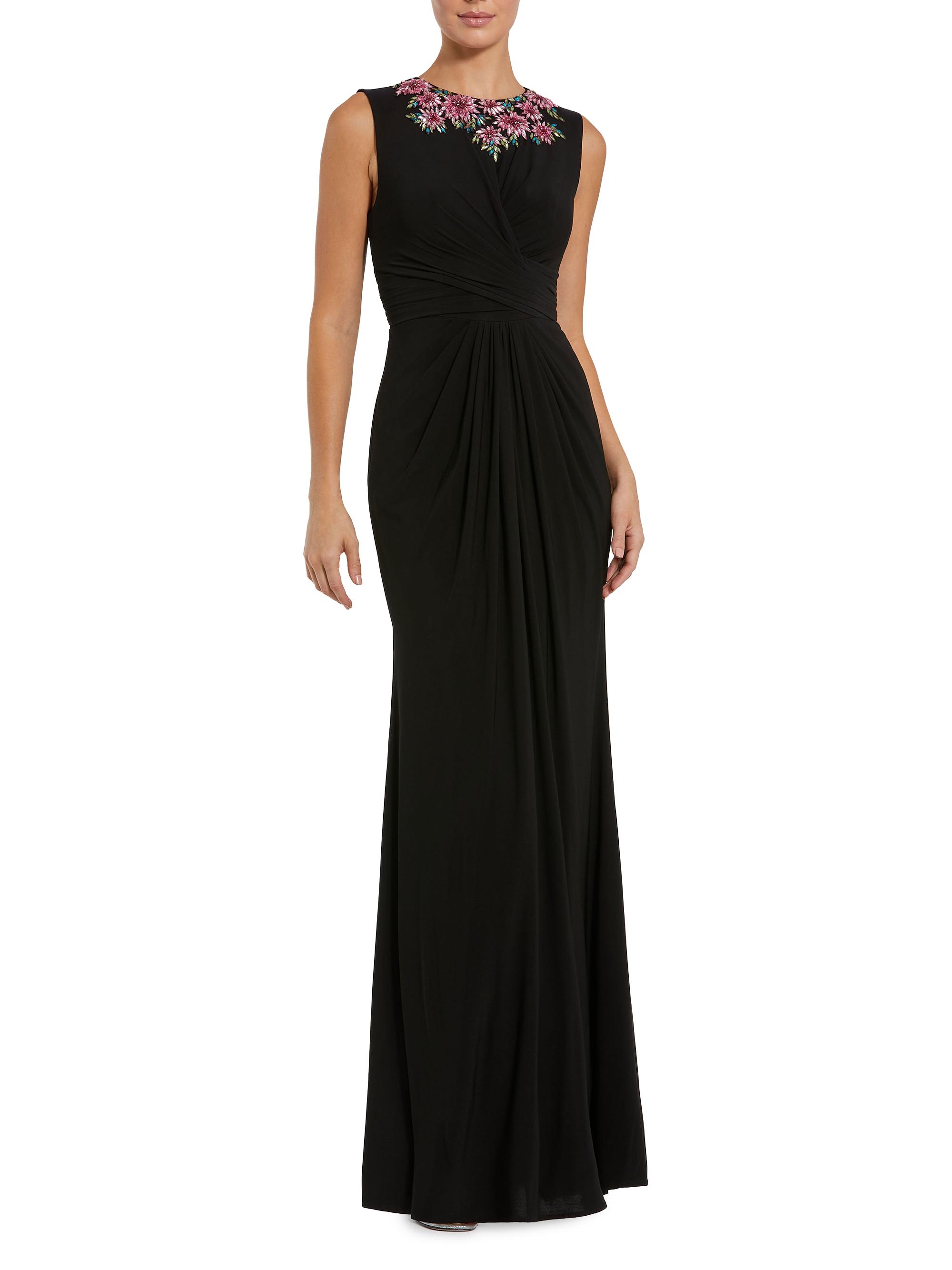 Mac Duggal Women's Floral Embellished Twisted Jersey Gown - Black Multi