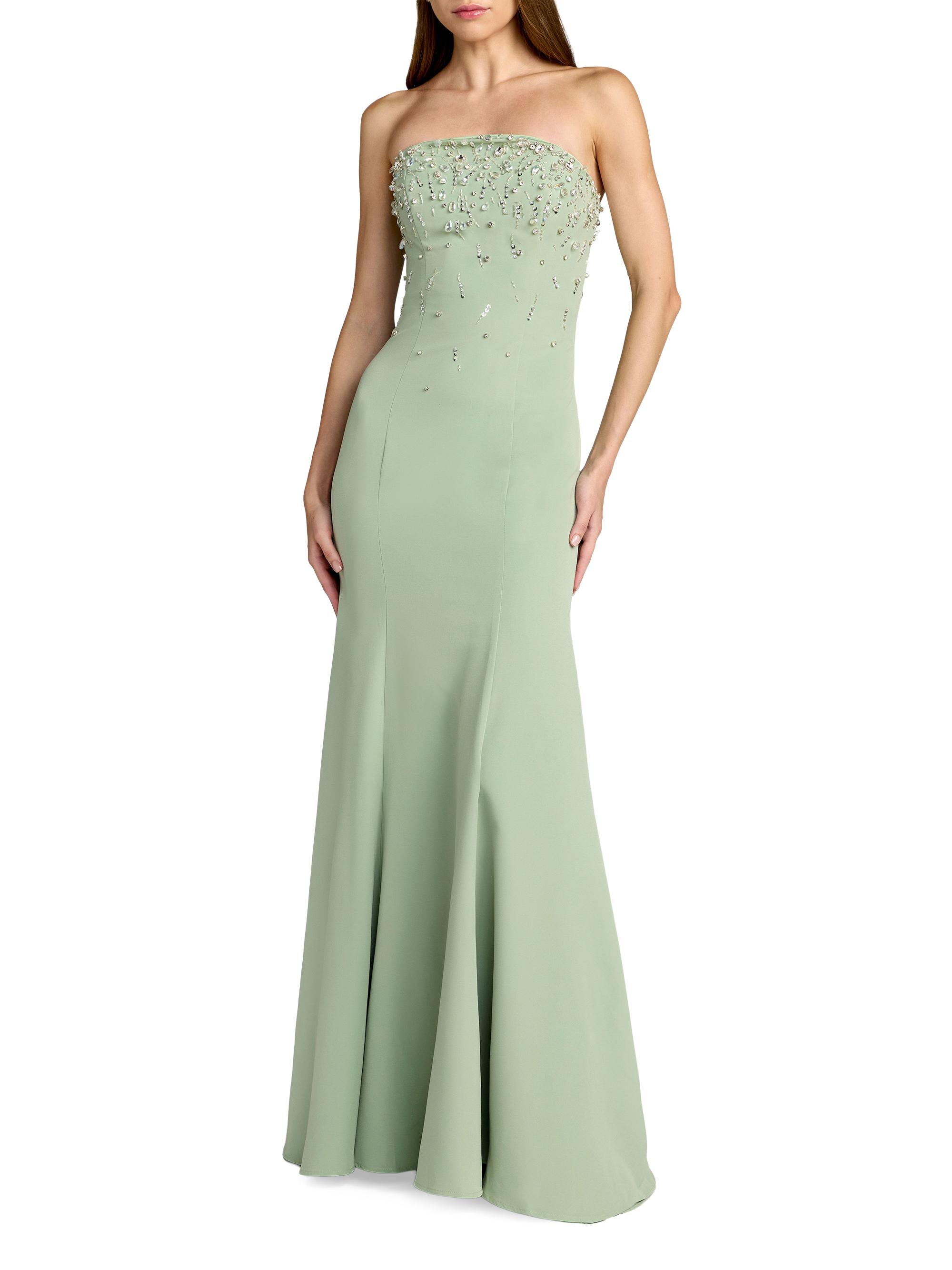 Mac Duggal Women's Embellished Strapless Crepe Mermaid Gown - Sage