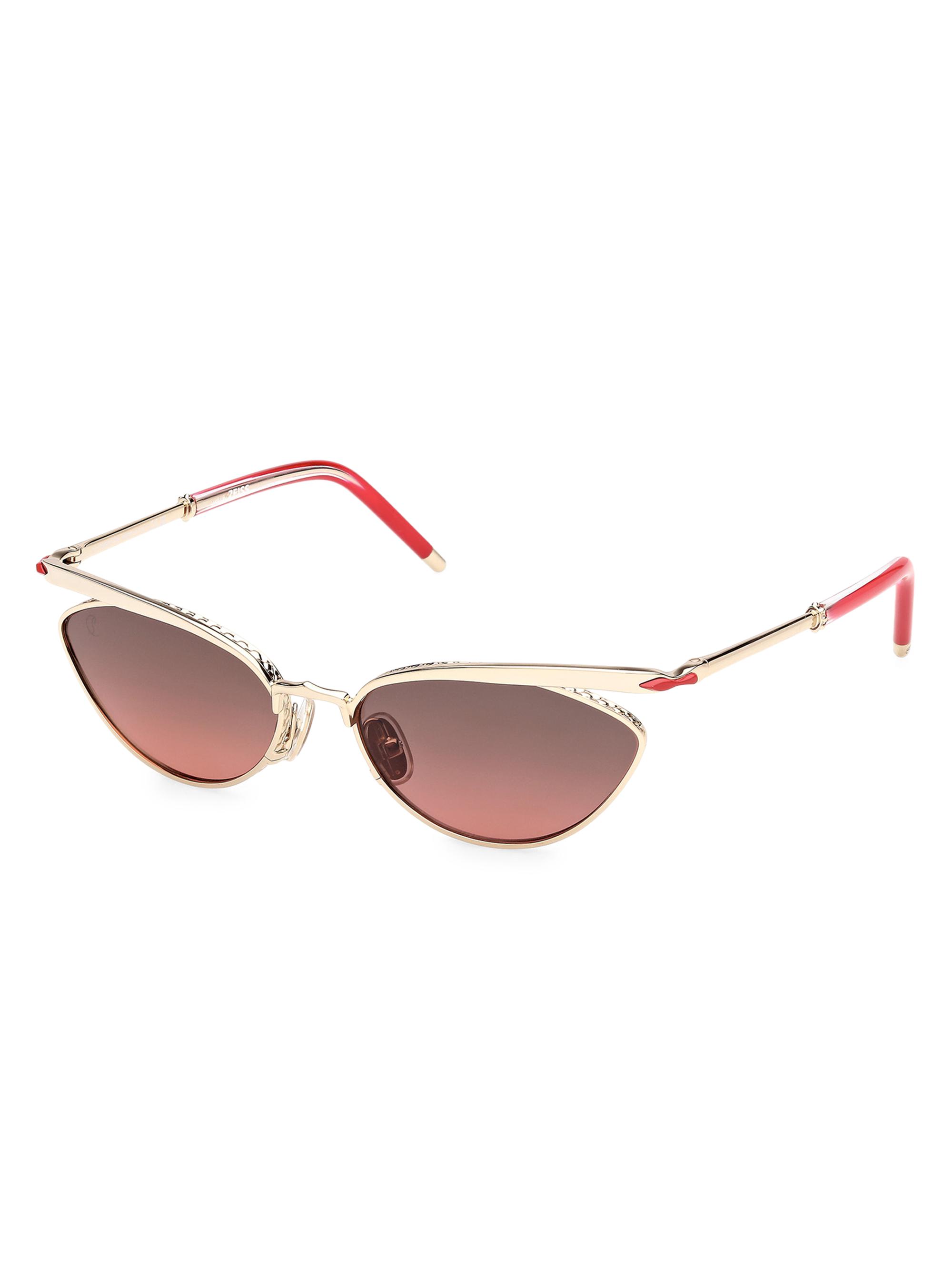 Christian Louboutin Women's 56MM Cat-Eye Sunglasses - Gold Red