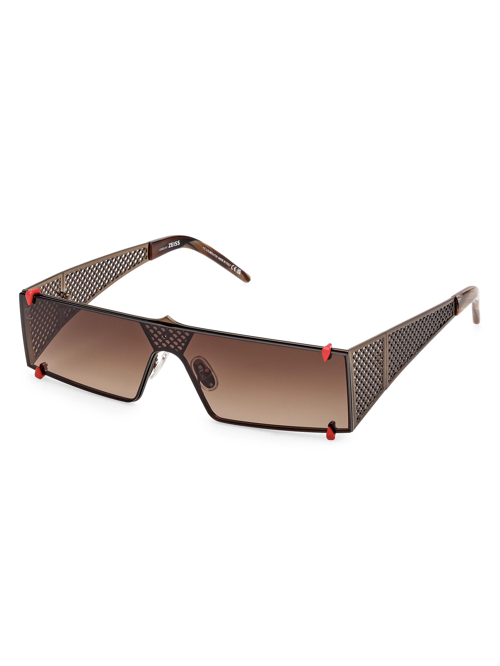 Christian Louboutin Women's Textured Mesh Shield Sunglasses - Bronze Brown